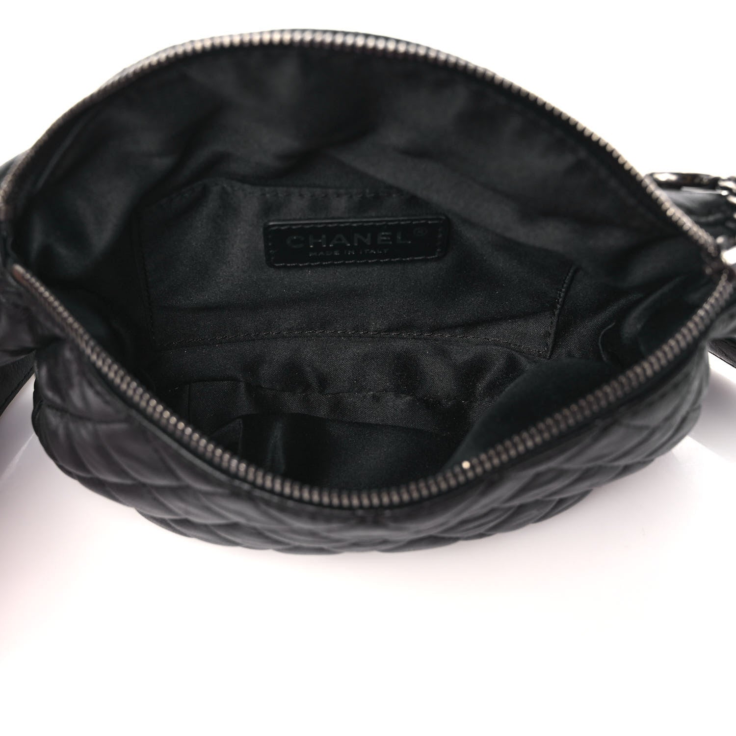 Chanel Lambskin Quilted Banane Waist Bag Fanny Pack Black 5 of 10