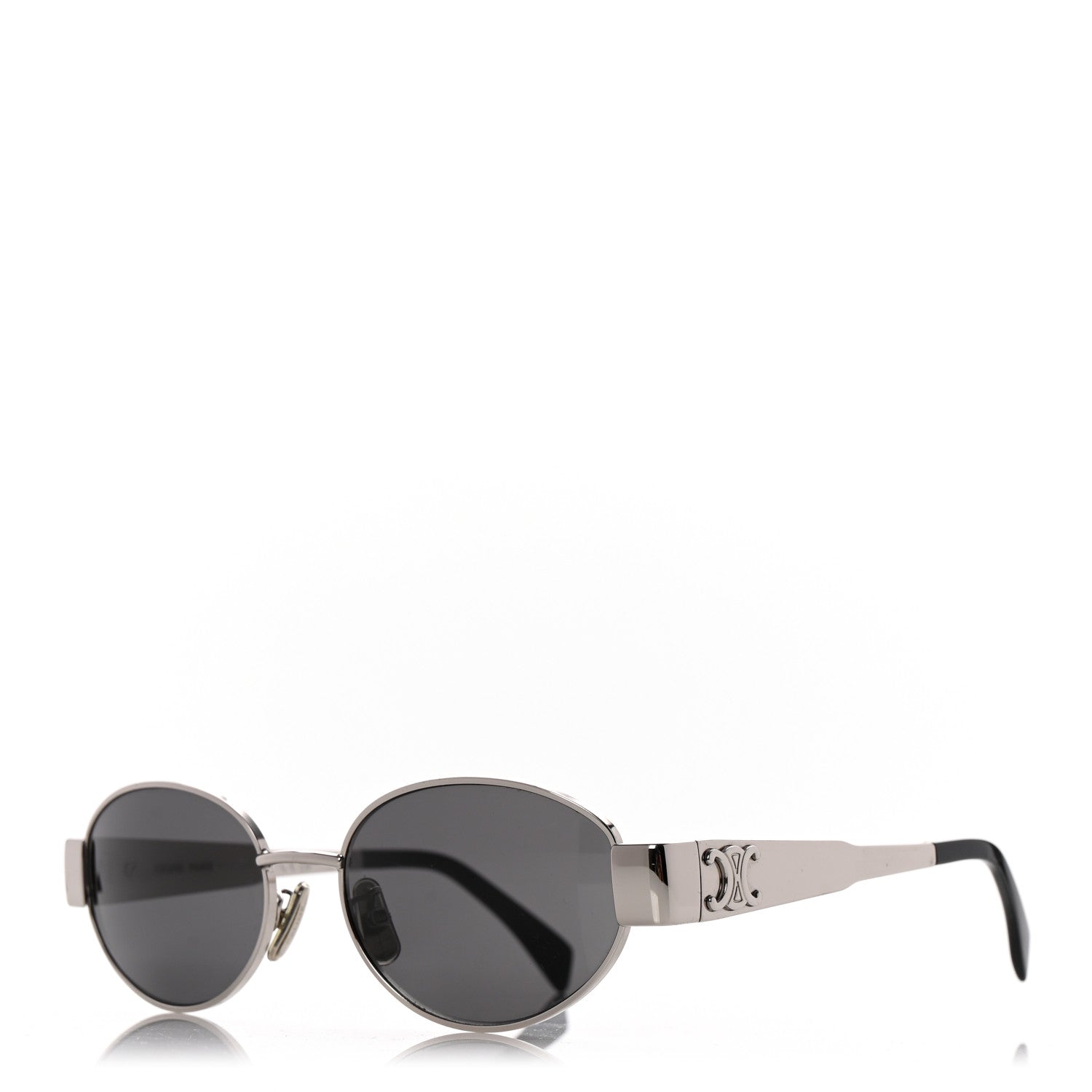 Celine Black Sunglasses with Silver Detail Celine Triomphe Mini CL40353U Oval Sunglasses | Fashion  main image 4