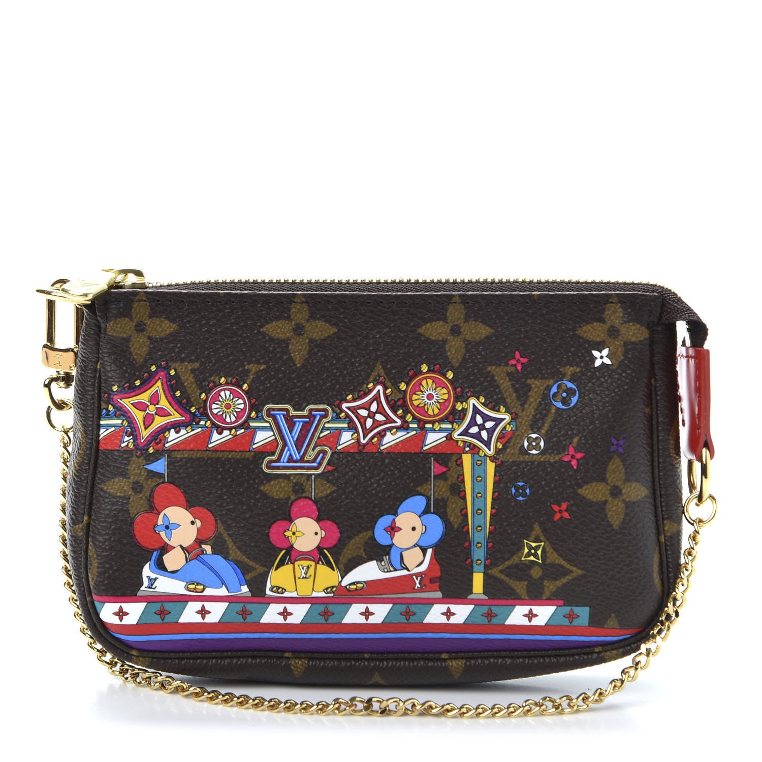 Louis Vuitton Monogram 2020 Christmas Animation Bumper Cars Mini Pochette Accessories Coquelicot 1 of 9