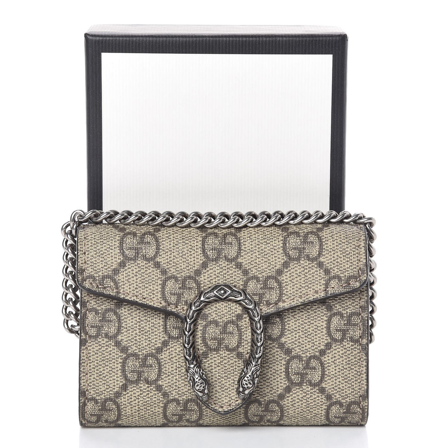 GG Supreme Monogram Dionysus Coin Purse Taupe
