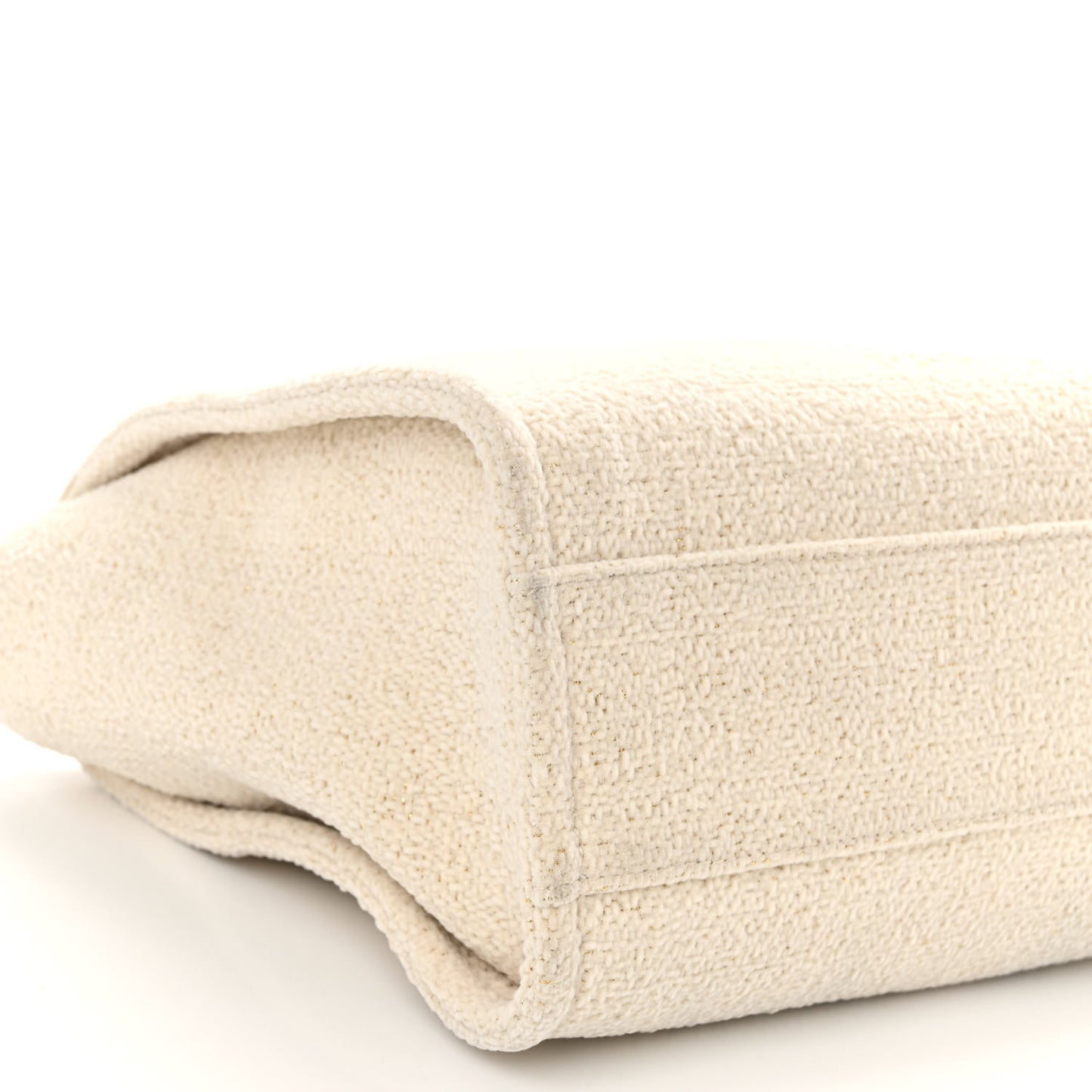 Lurex Boucle Small Deauville Tote White
