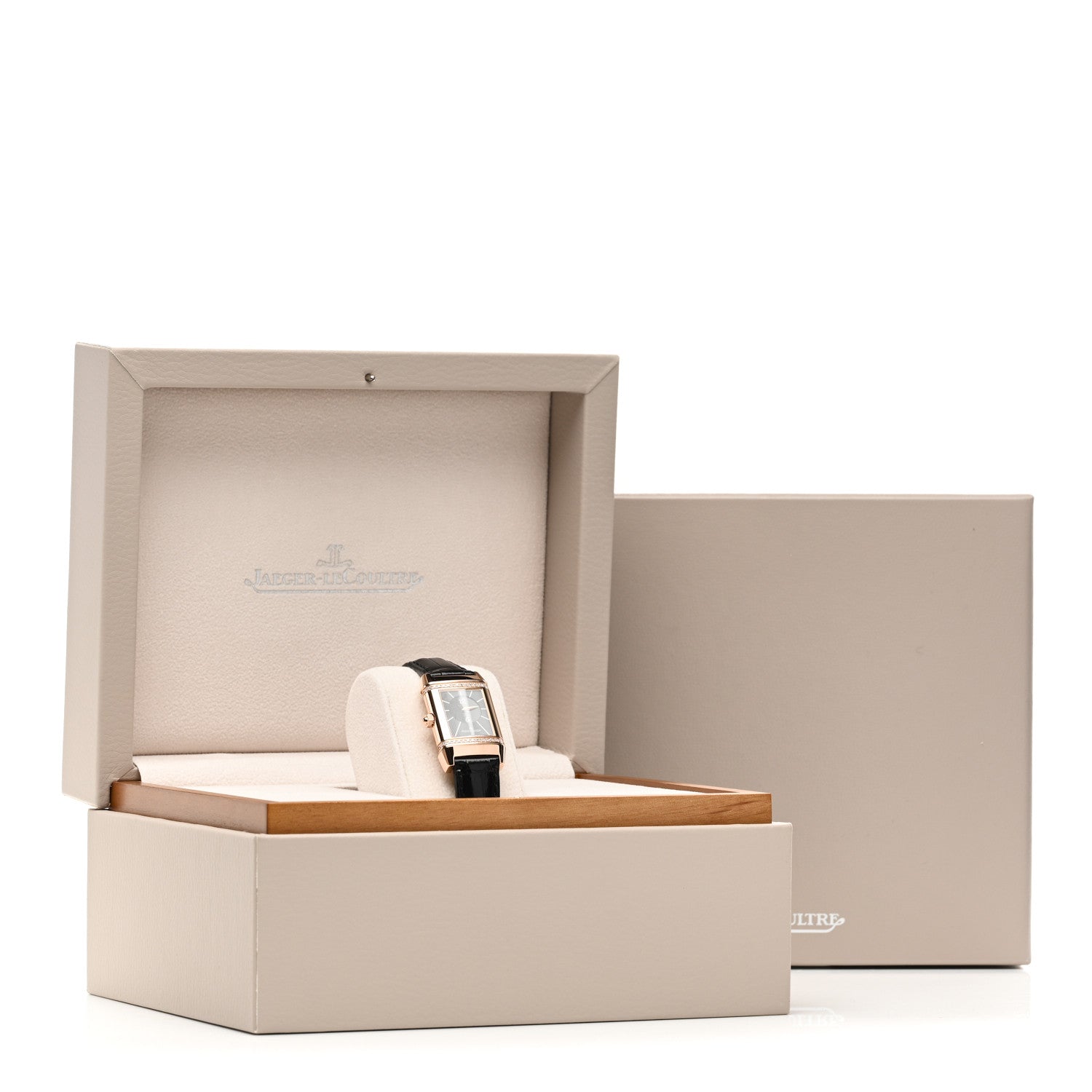 Jaeger-LeCoultre 18K Rose Gold Alligator Diamond 33mm Reverso Classic Duetto Manual Winding Watch Black Q2662420 7 of 7