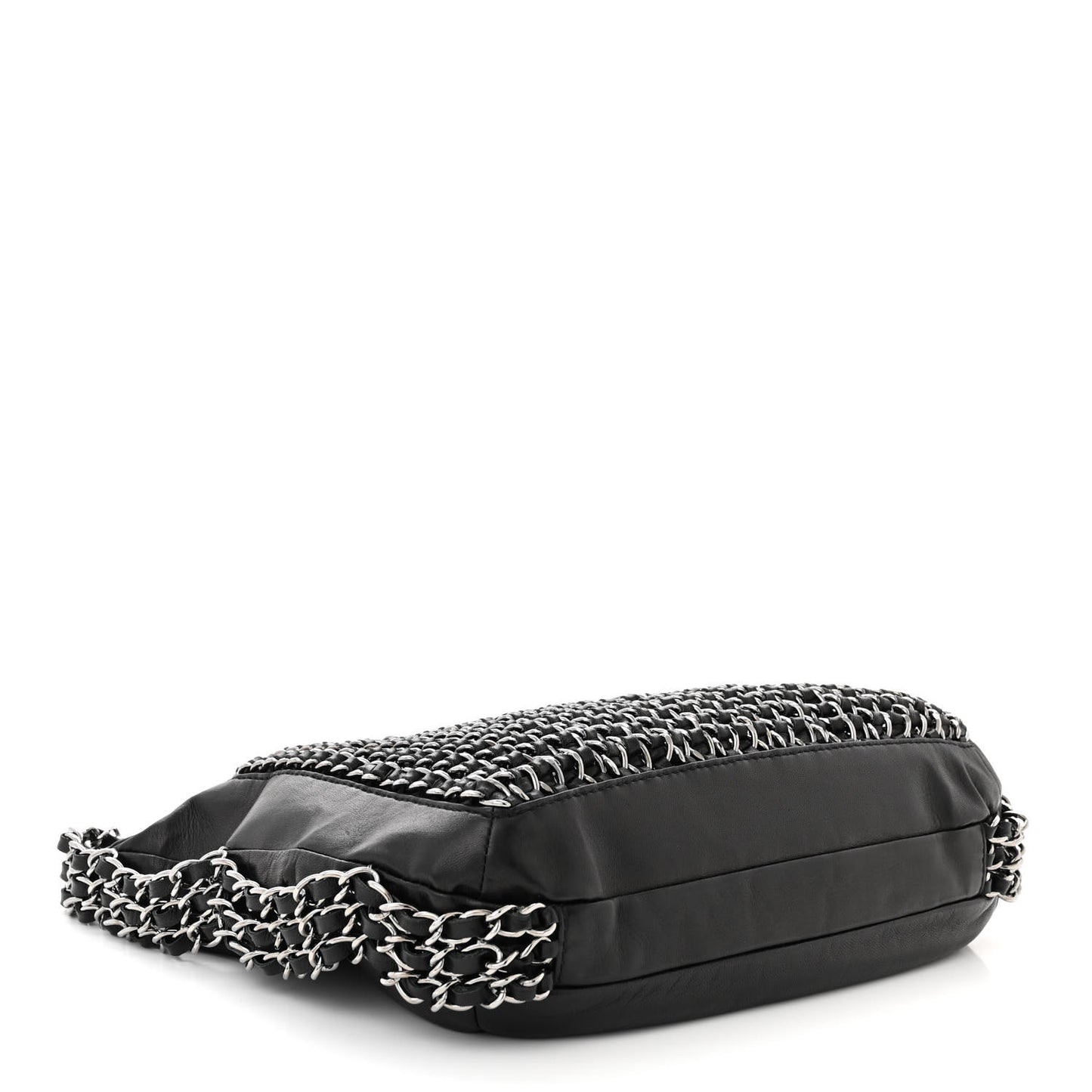 Lambskin Triple Chain Hobo Black