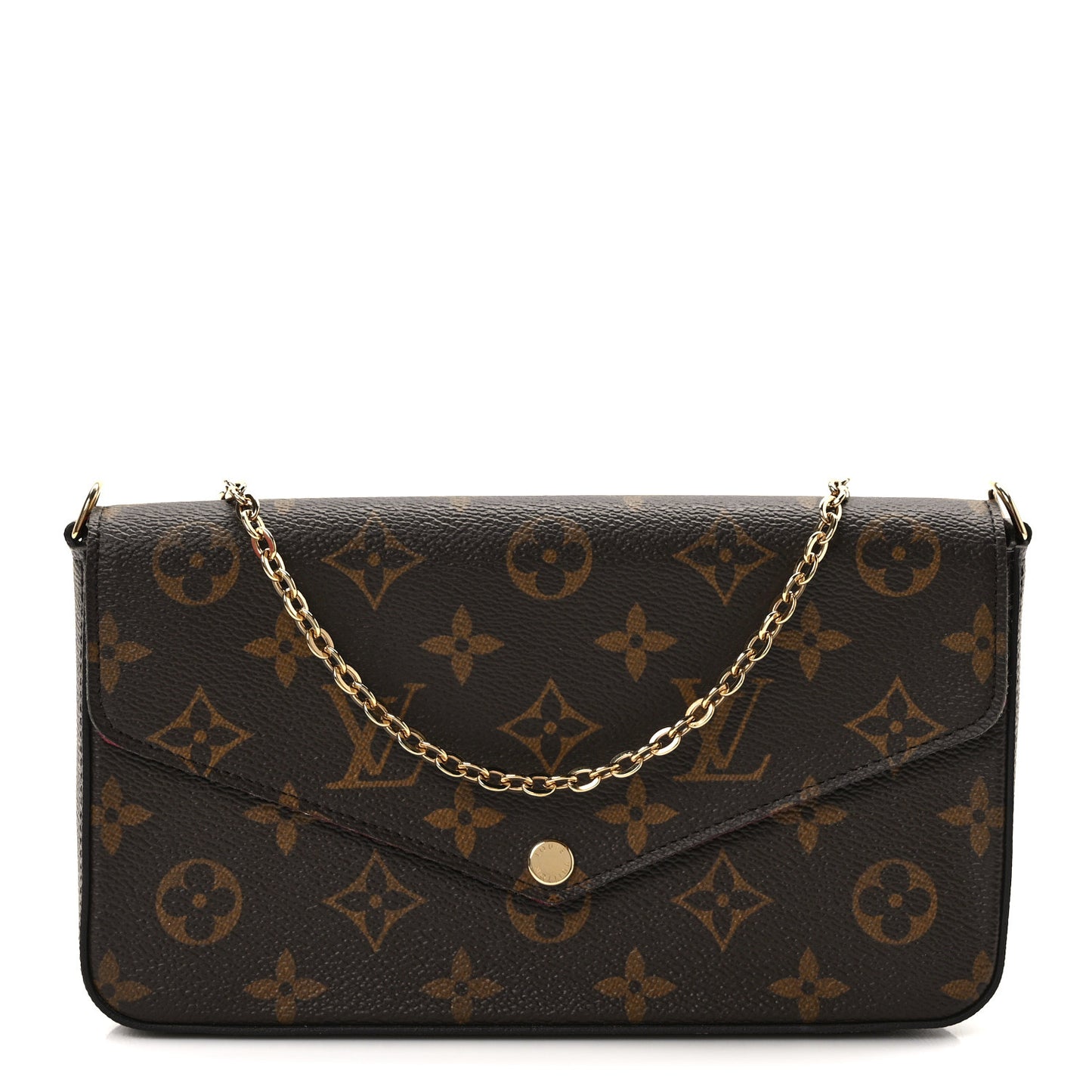 Monogram Pochette Felicie Chain Wallet Fuchsia