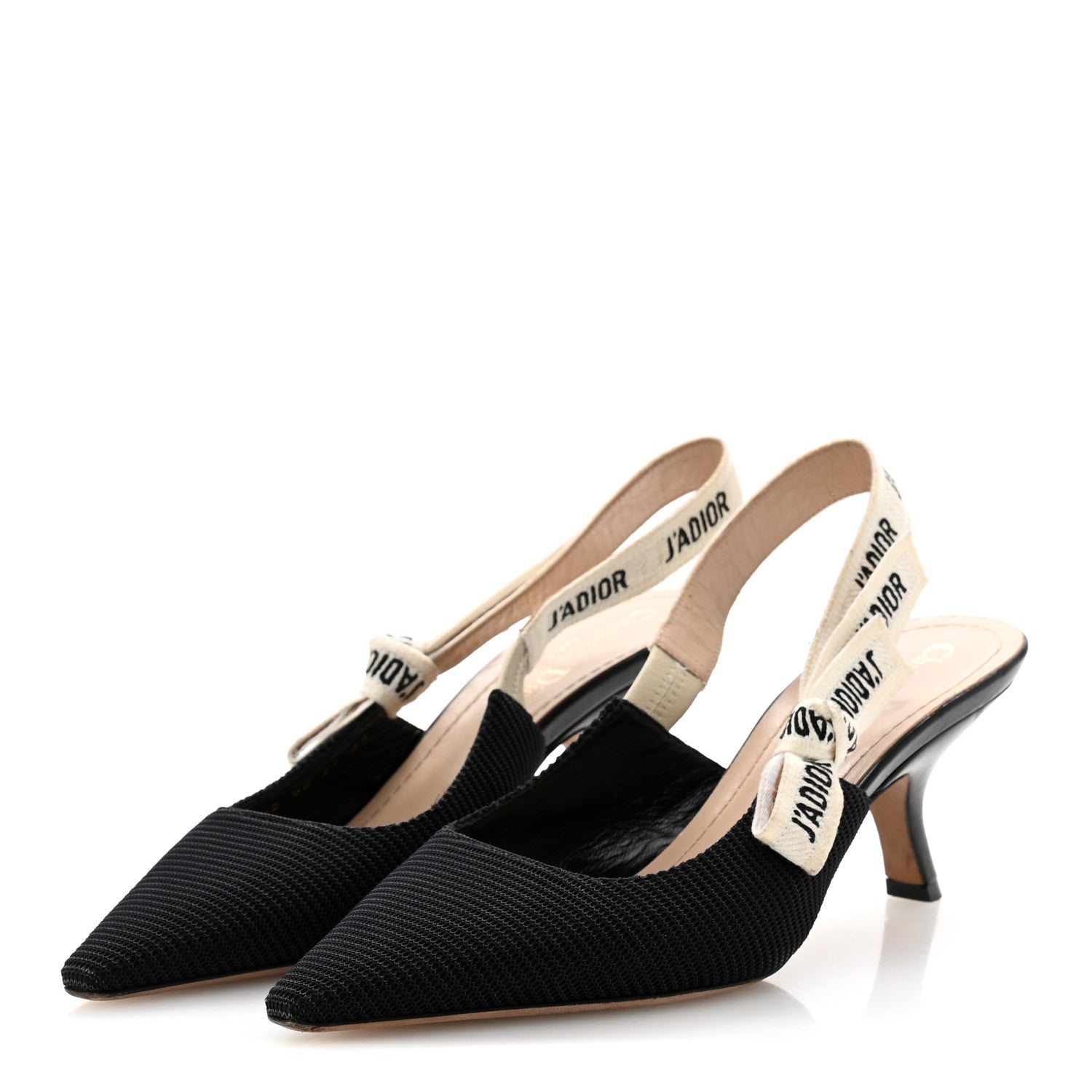 Christian Dior Technical Canvas Ribbon J Adior Slingback 65mm Pumps 39 Black 4 of 9