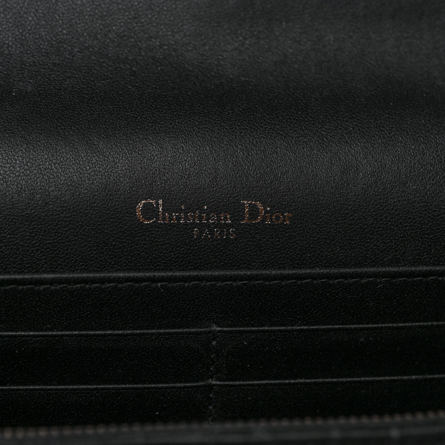 Lambskin Cannage Lady Dior Chain Pouch Black