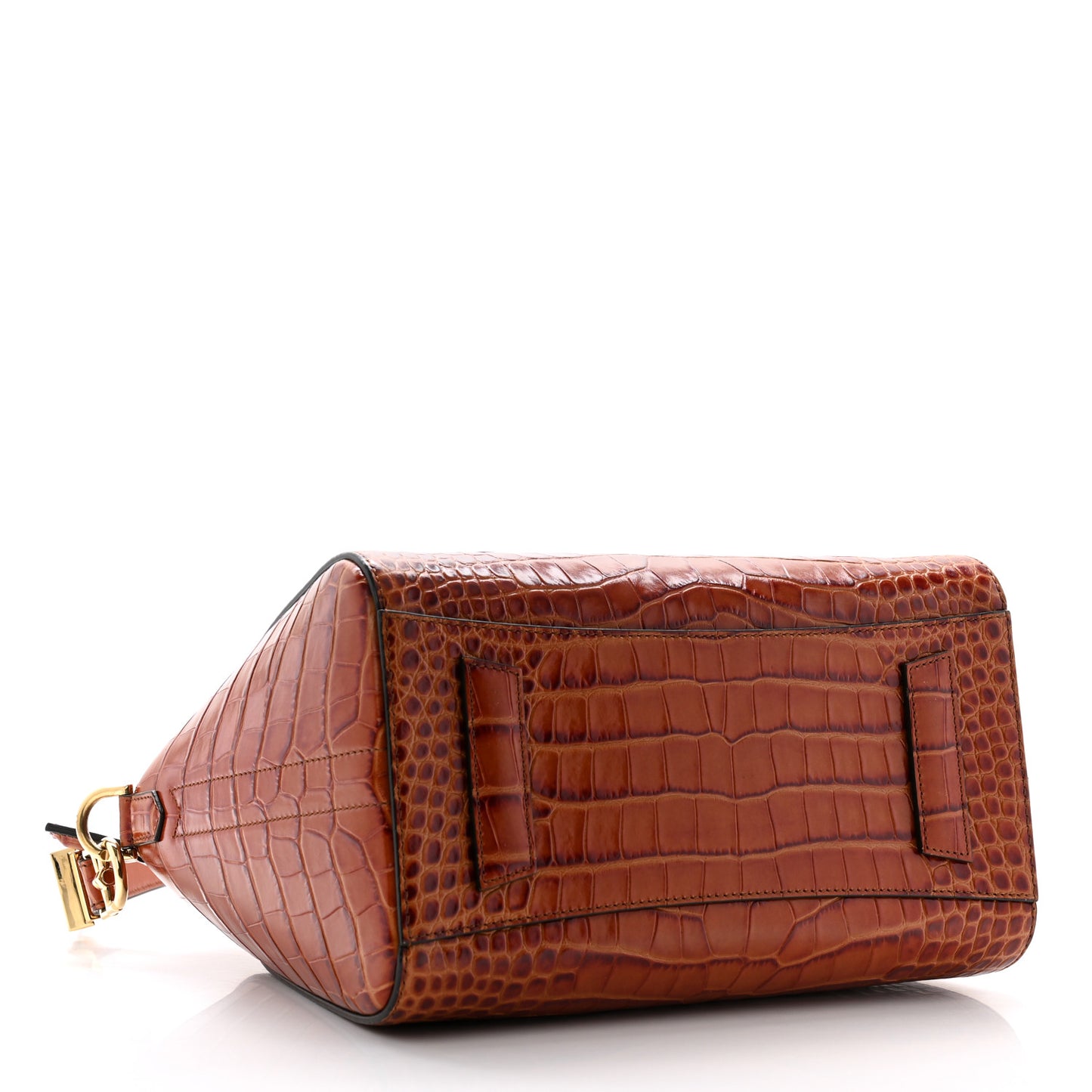 Calfskin Crocodile Embossed Small Antigona Cognac