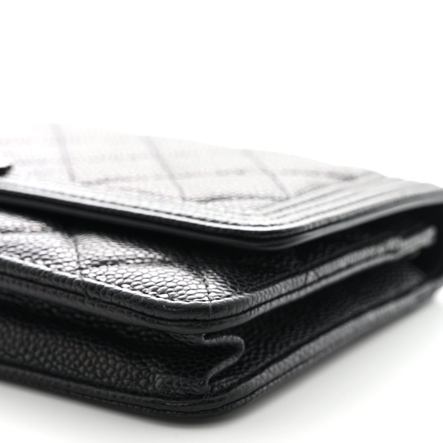 Caviar Quilted Boy Wallet On Chain WOC Black