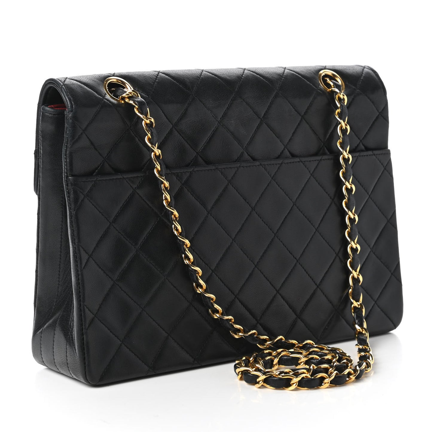 Lambskin Quilted Small Single Flap Black