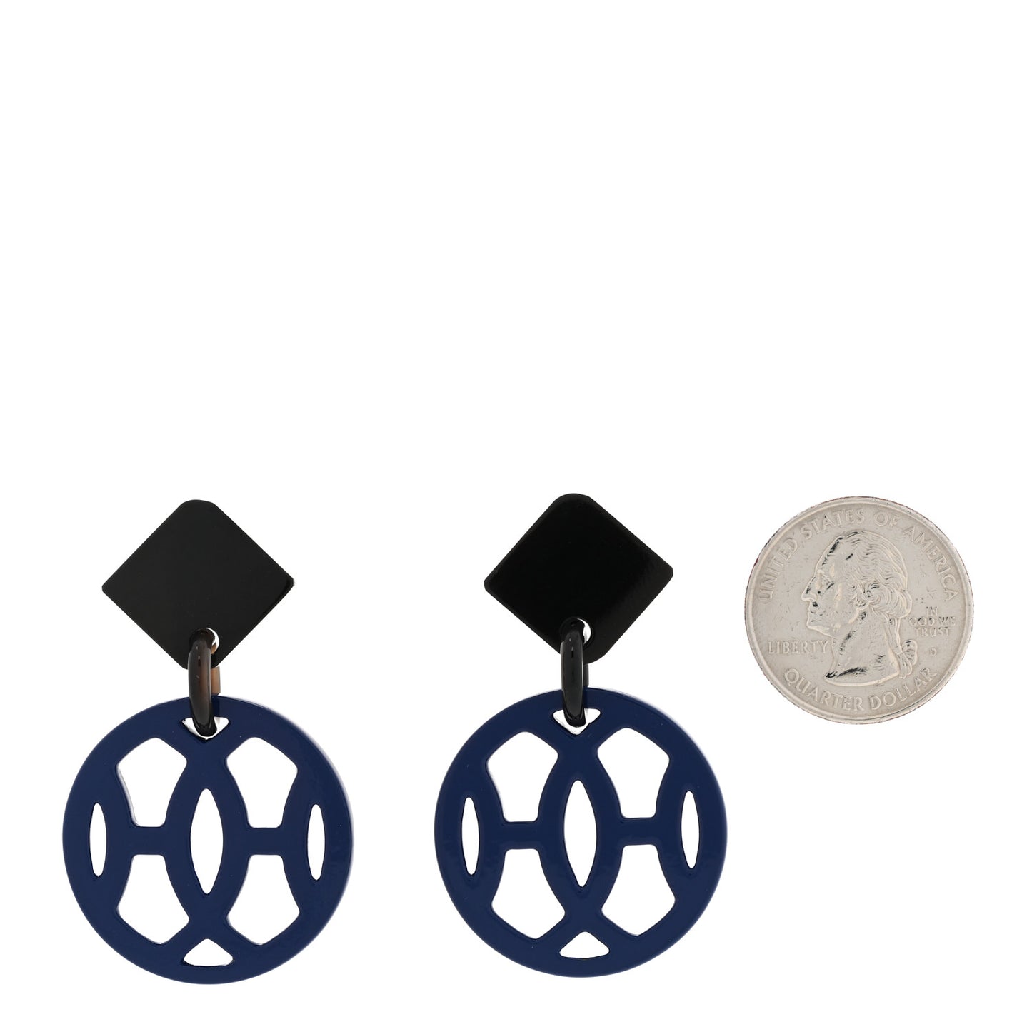 Buffalo Horn Lacquer Hava Earrings Black Blue