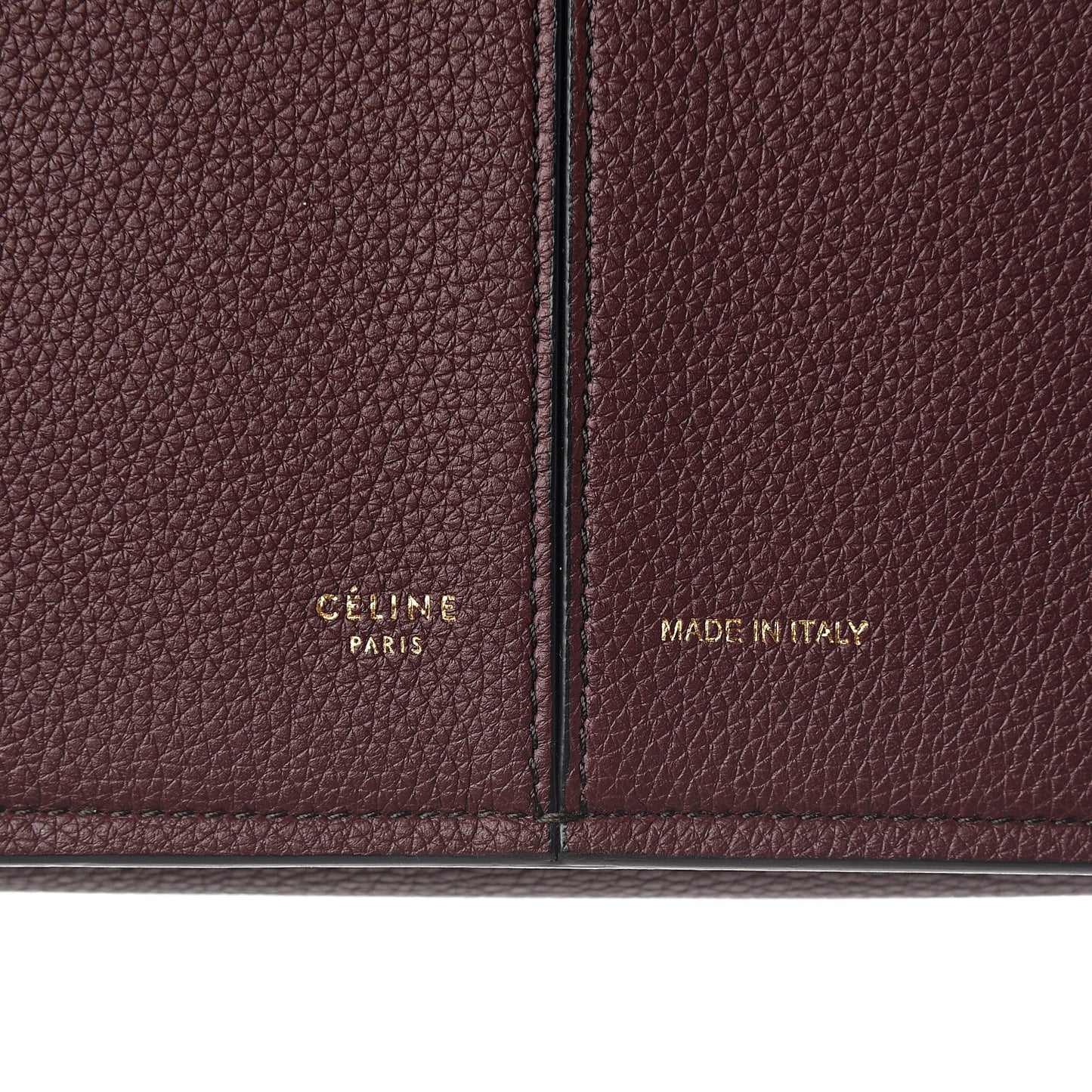 Baby Grained Calfskin Small Tri-Fold Bag Burgundy