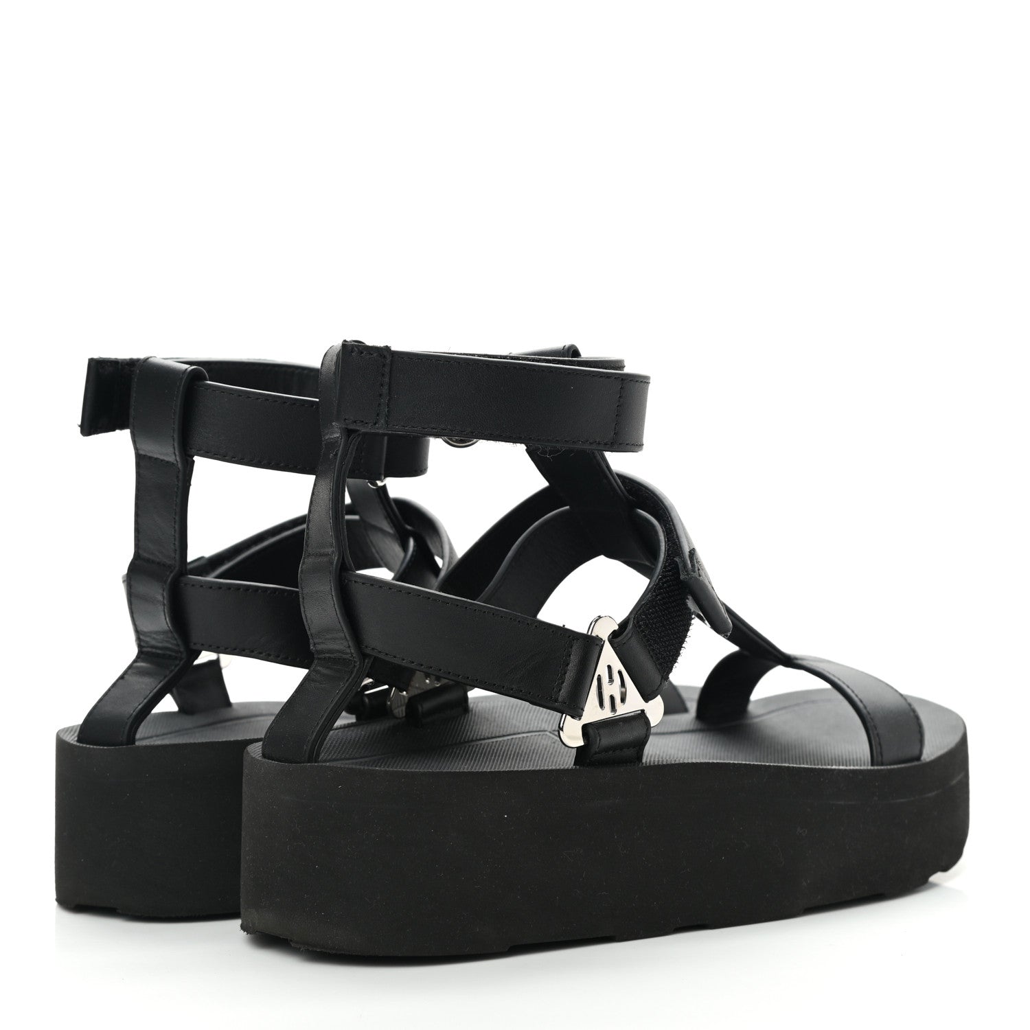 Hermes Calfskin Womens Enid Sandals 36 Black 4 of 9