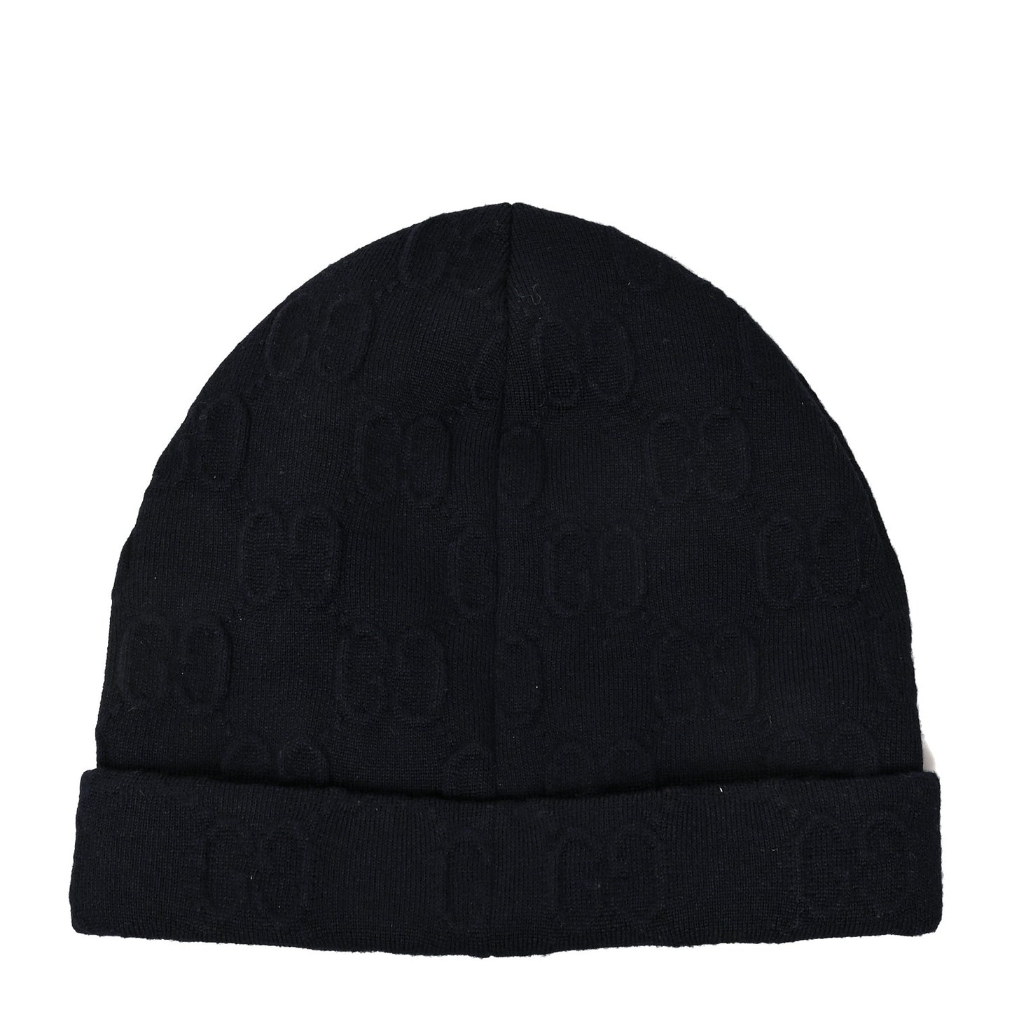 Wool Alpaca GG Monogram Beanie Hat M Navy