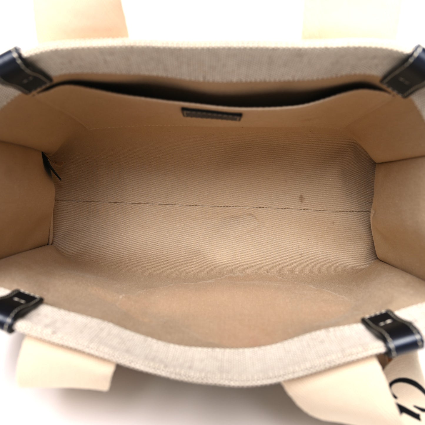 Cotton Calfskin Medium Woody Ribbon Tote White Black