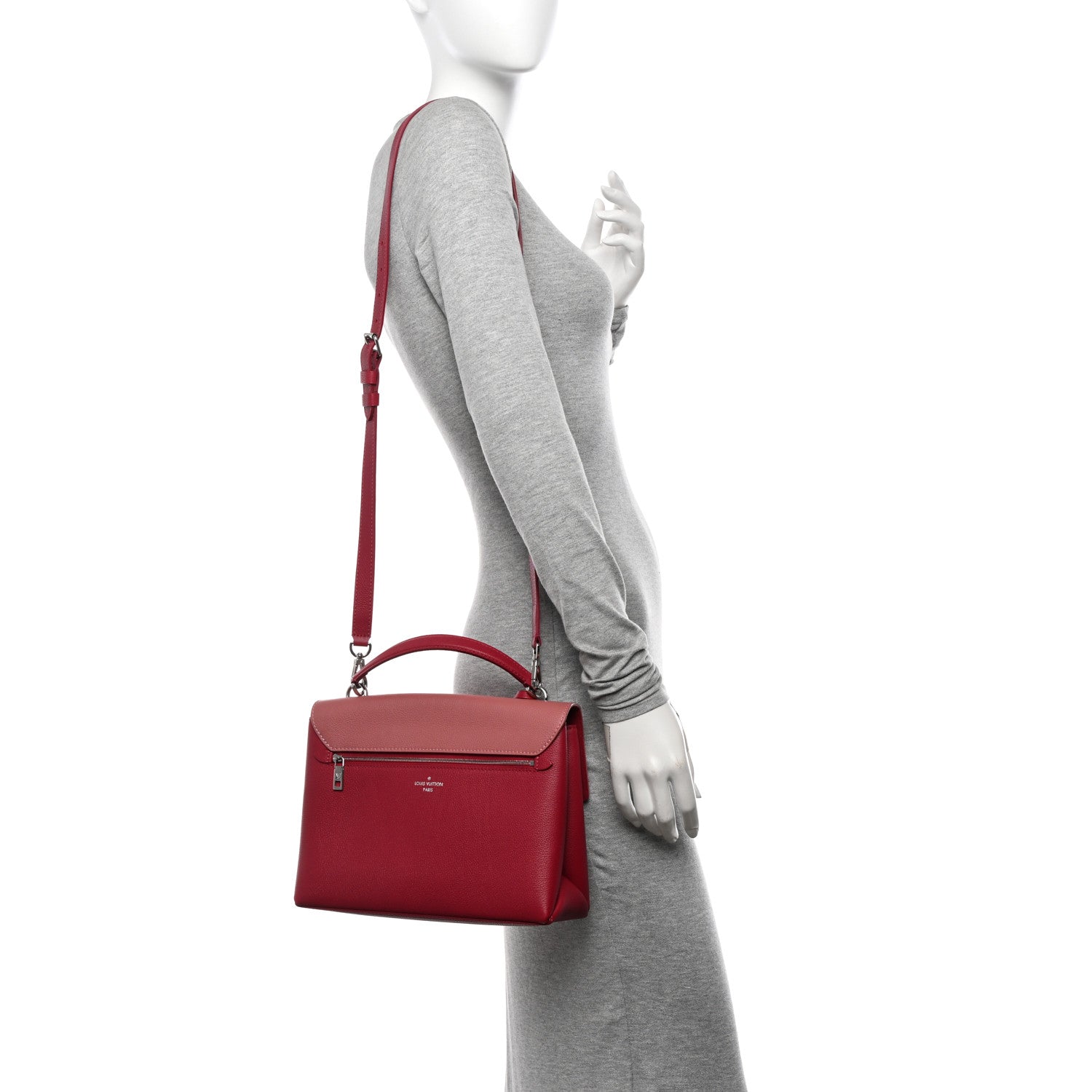 Louis Vuitton Soft Calfskin My Lockme Top Handle Rose Boudoir Lie De Vin Creme 2 of 10