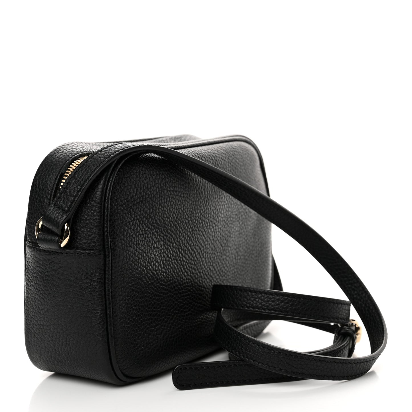 Pebbled Calfskin Small Soho Disco Bag Black