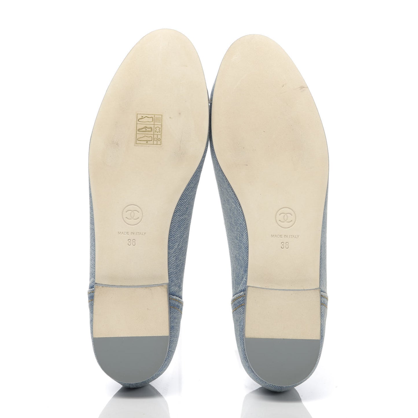 Denim CC Cap Toe Ballerina Flats 38 Light Blue