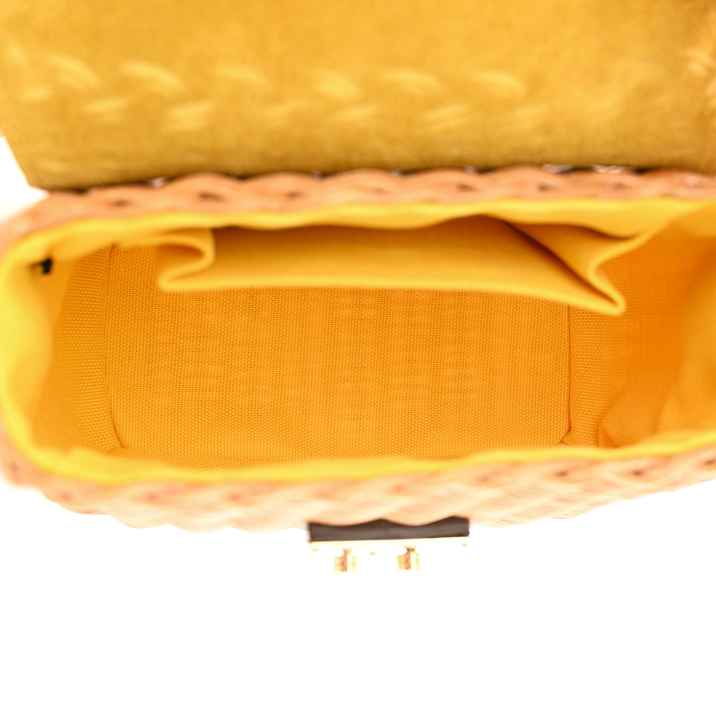 Goatskin Wicker Midollino Bag Yellow