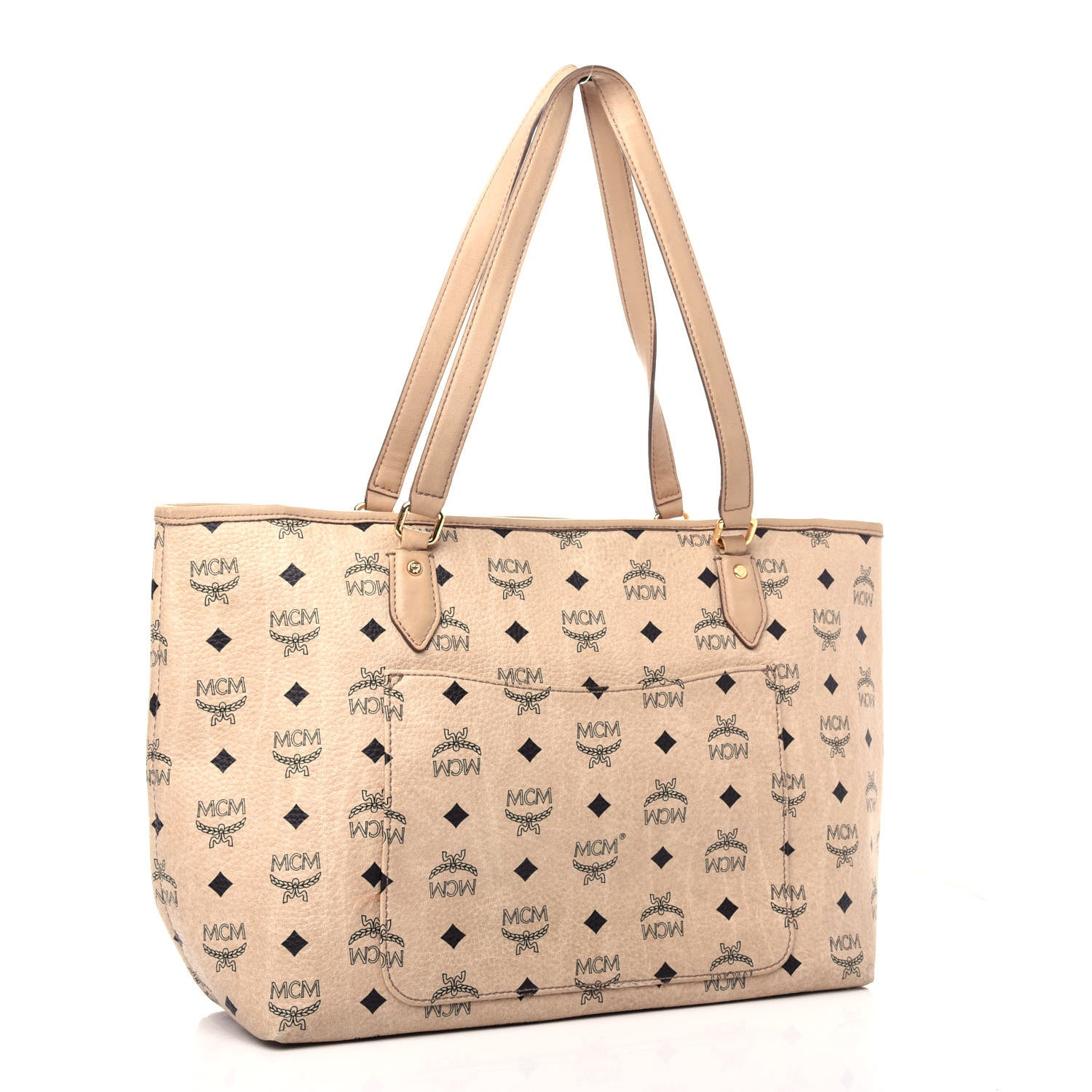 MCM Visetos Striped Tote Beige 3 of 10
