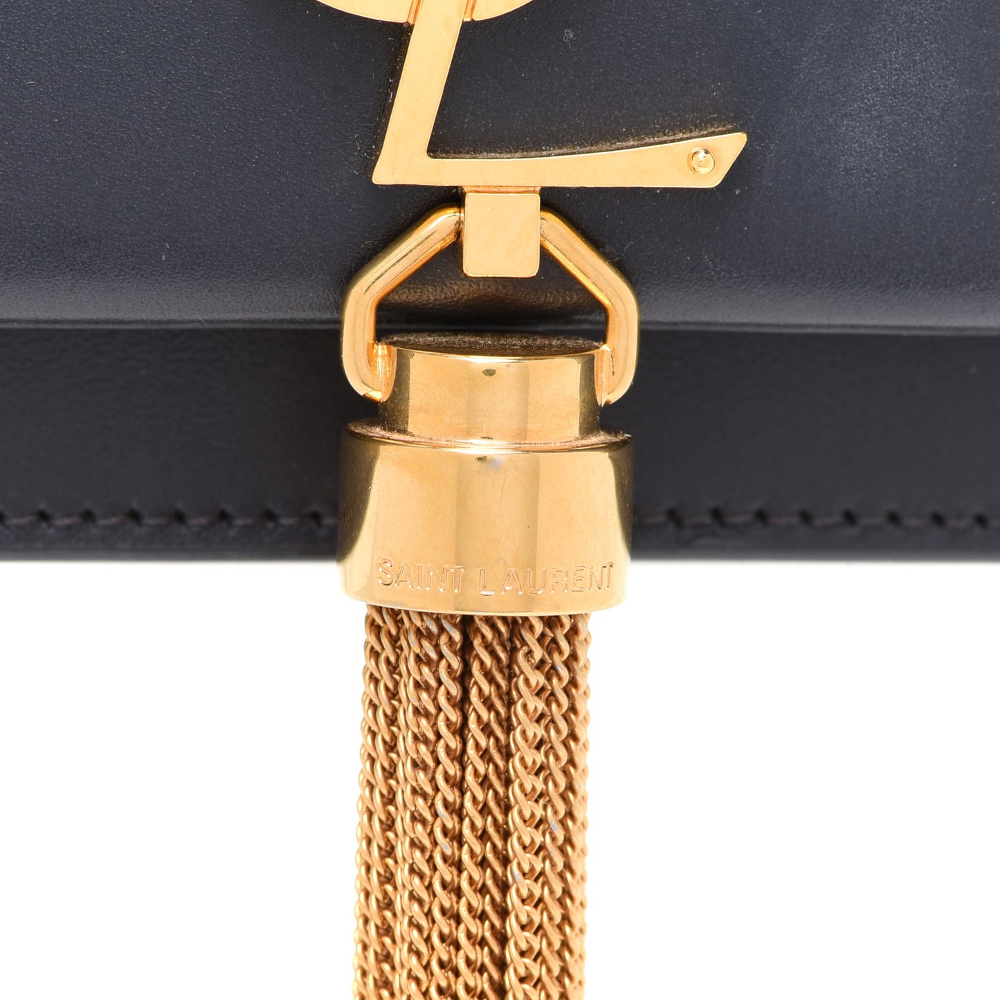 Smooth Calfskin Classic Monogram Kate Tassel Chain Wallet Marine
