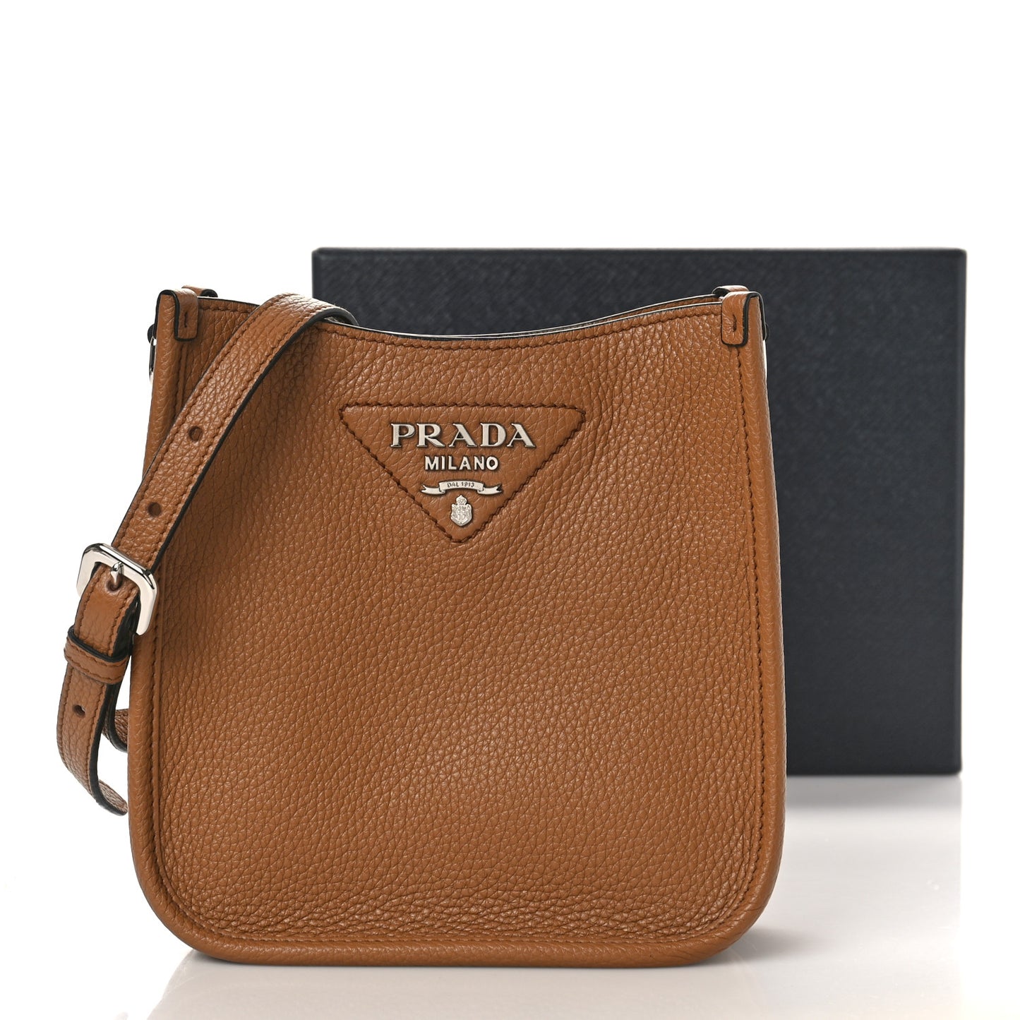 Vitello Daino Soft Mini Hobo Messenger Bag Caramel