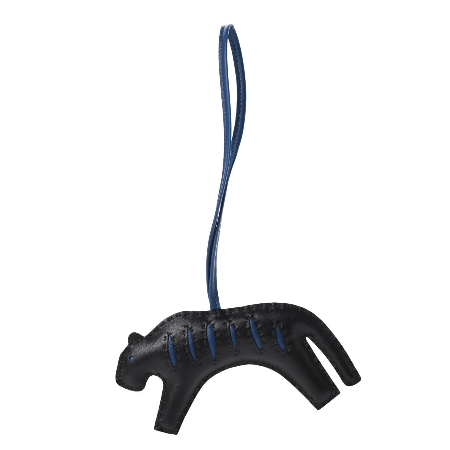 Hermes Milo Lambskin Rooroo Bag Charm Black Bleu de Malte 1 of 4