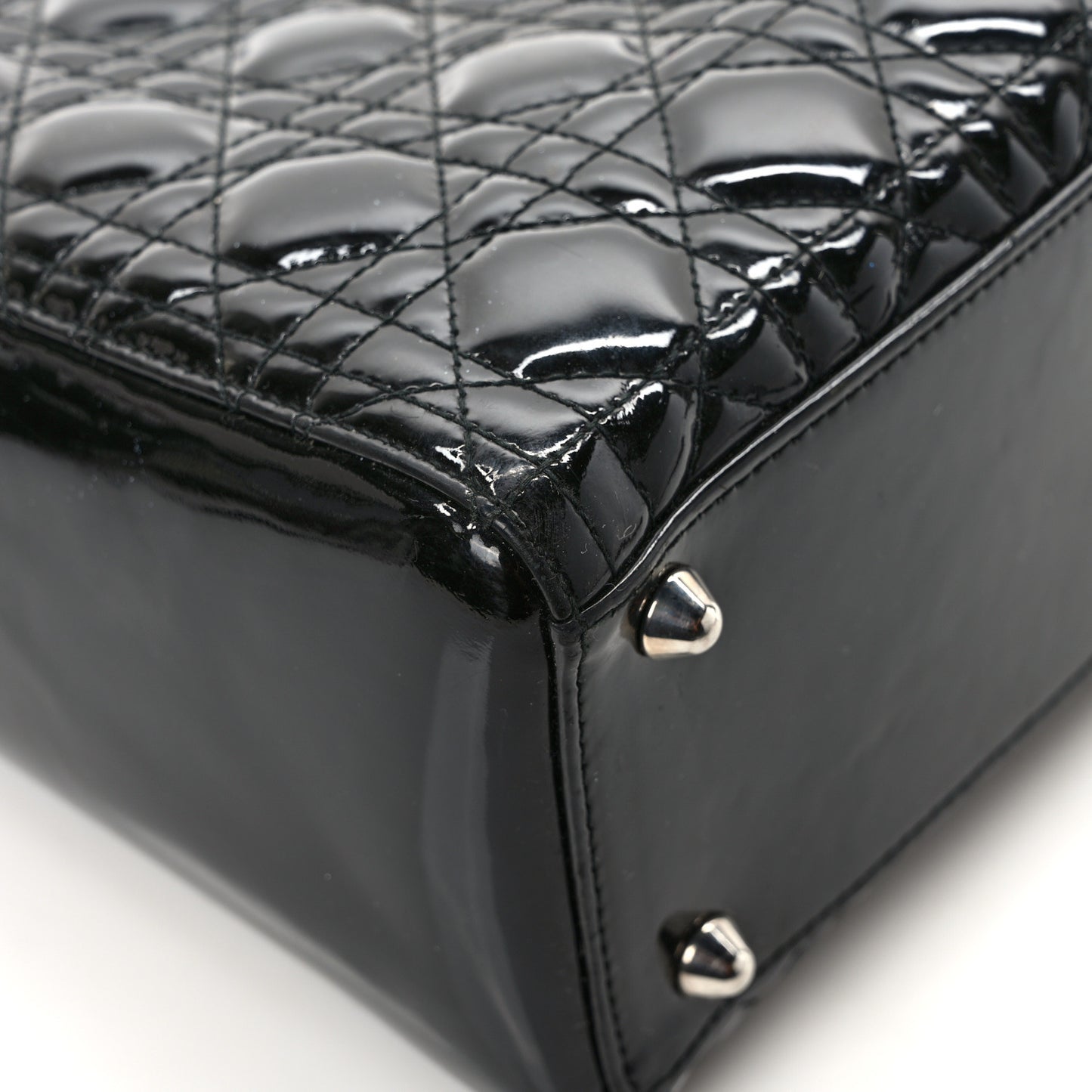 Patent Cannage Large Lady Dior Black