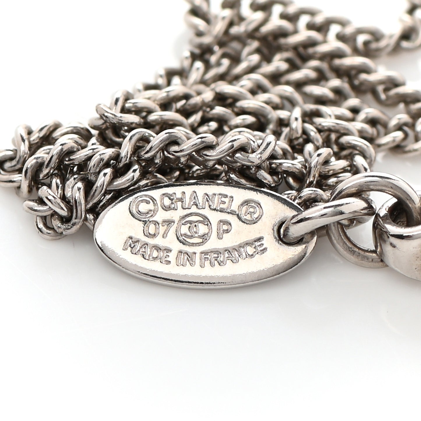 CC Medallion Pendant Necklace Silver