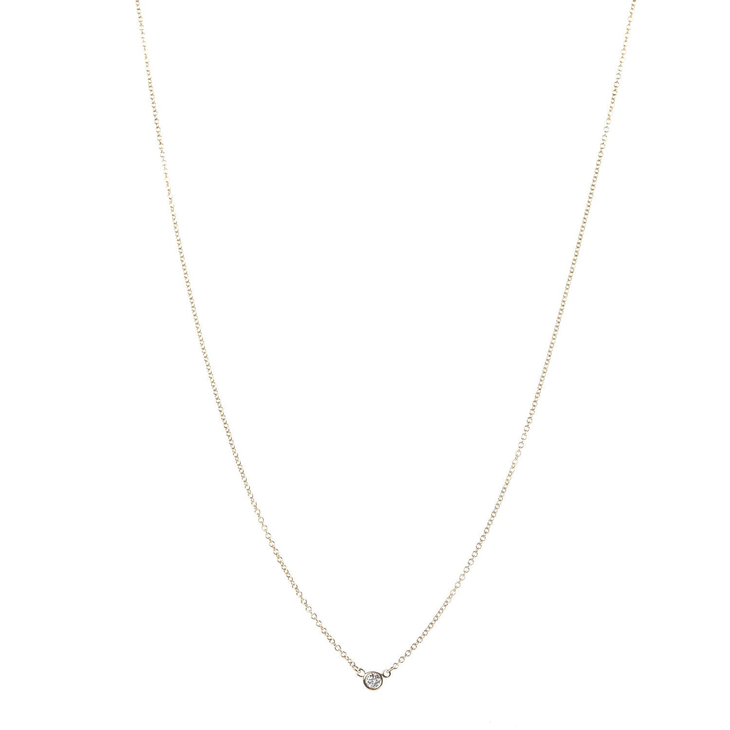 18K Yellow Gold Diamond .05ct Elsa Peretti Diamonds by the Yard Pendant Necklace