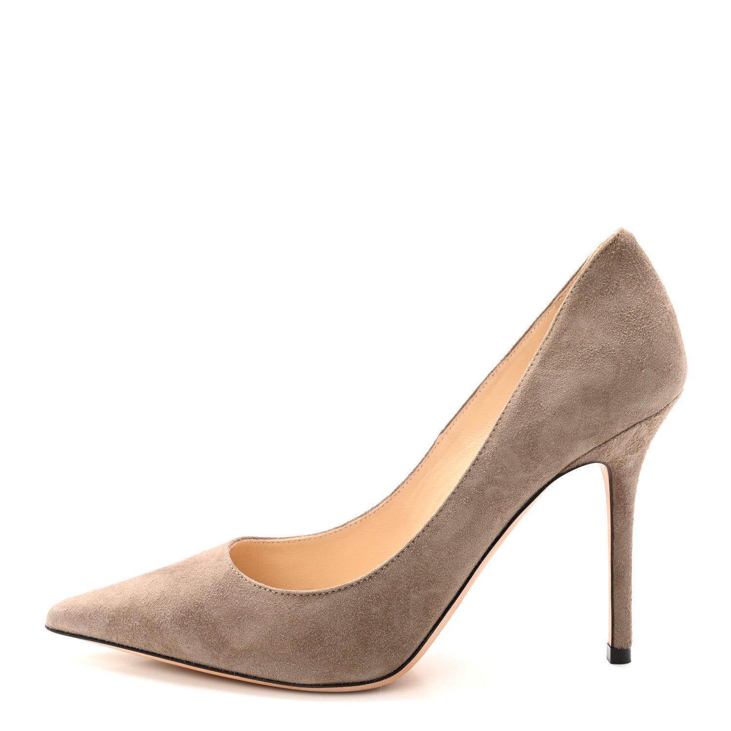Jimmy Choo Suede Abel Pumps 37.5 Stone 1892695 – FASHIONPHILE