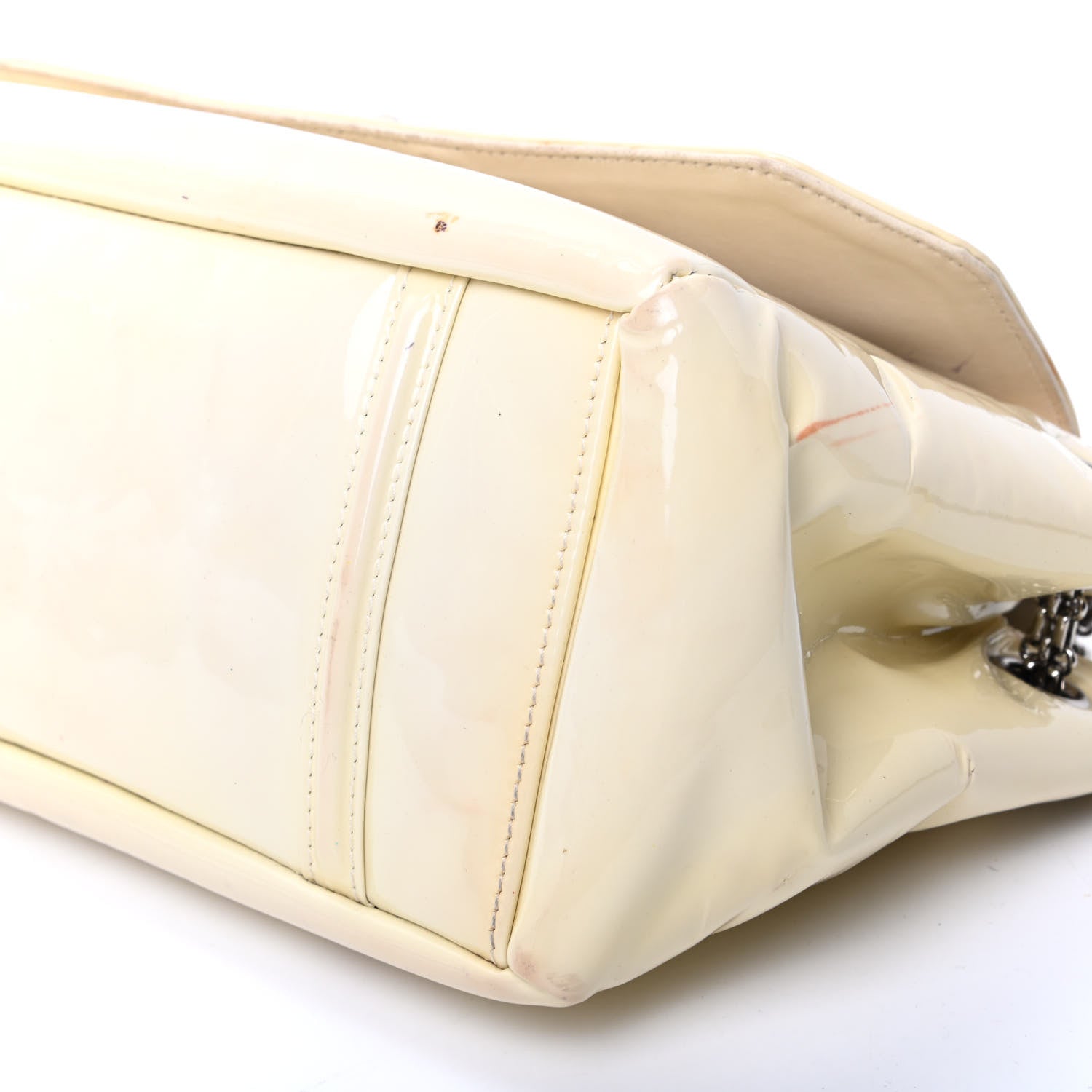 Chanel Patent Calfskin Mademoiselle Lock Bijoux Chain Flap Beige 9 of 12