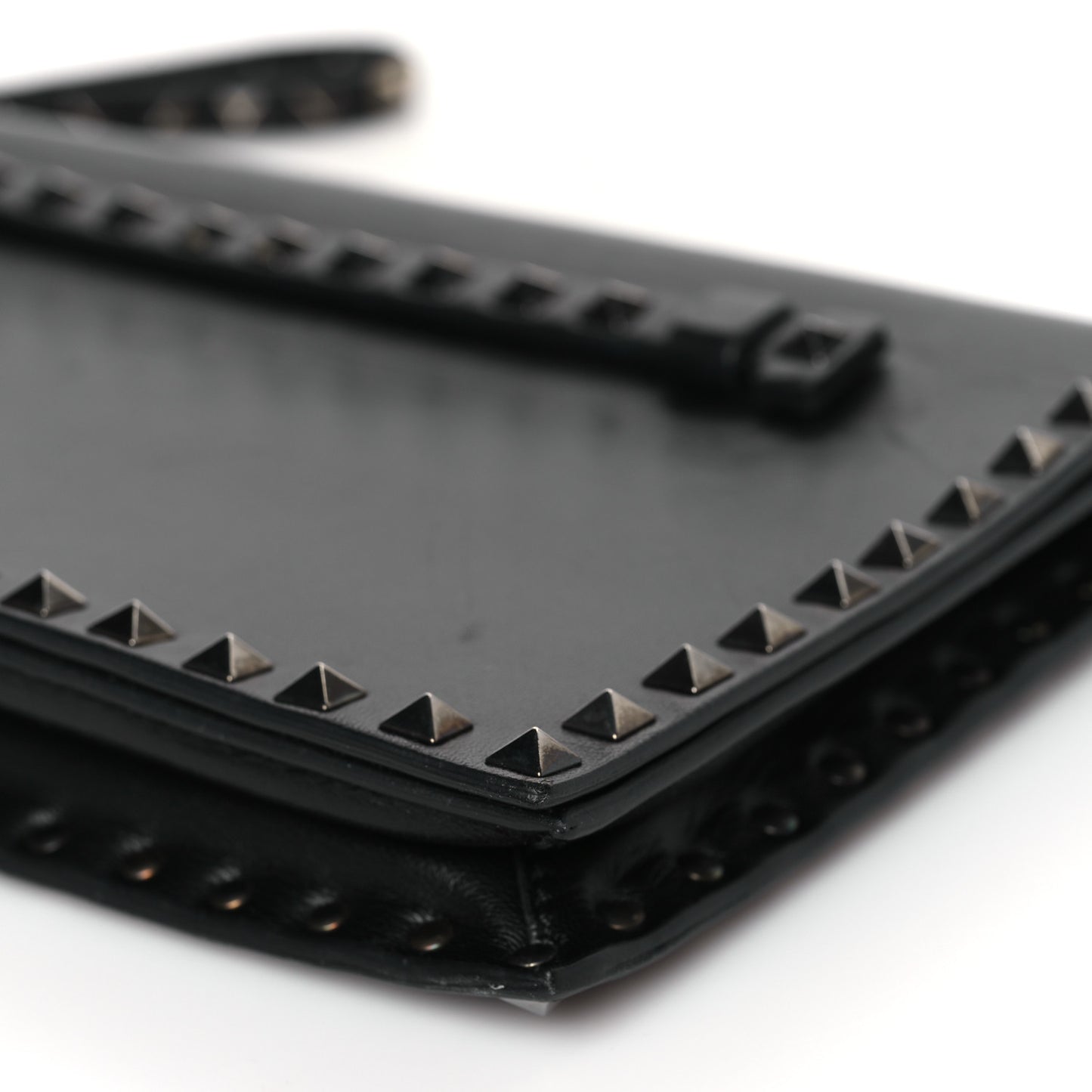 Nappa Rockstud Wristlet Clutch Black