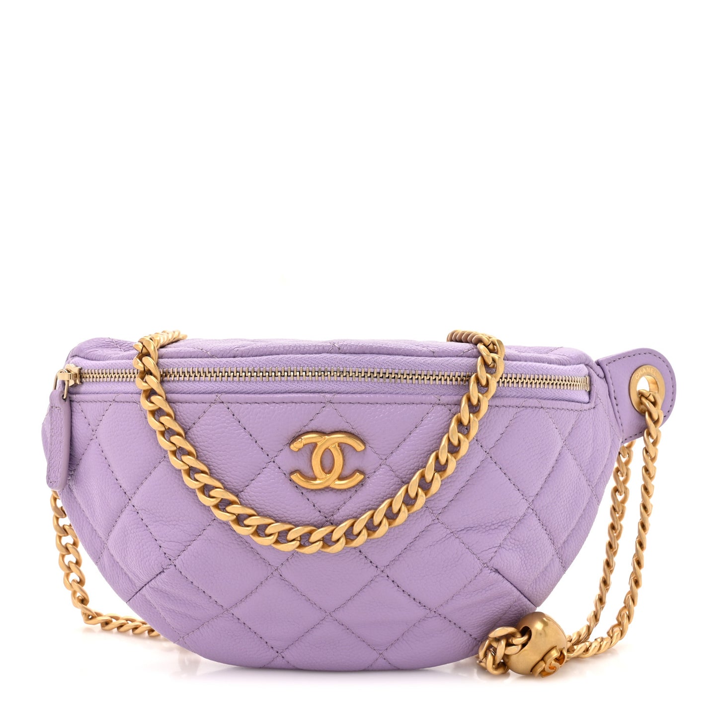 Caviar Quilted Sweetheart Belt Bag Light Purple