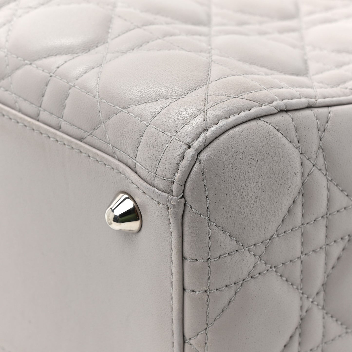 Lambskin Cannage Large Lady Dior Light Grey