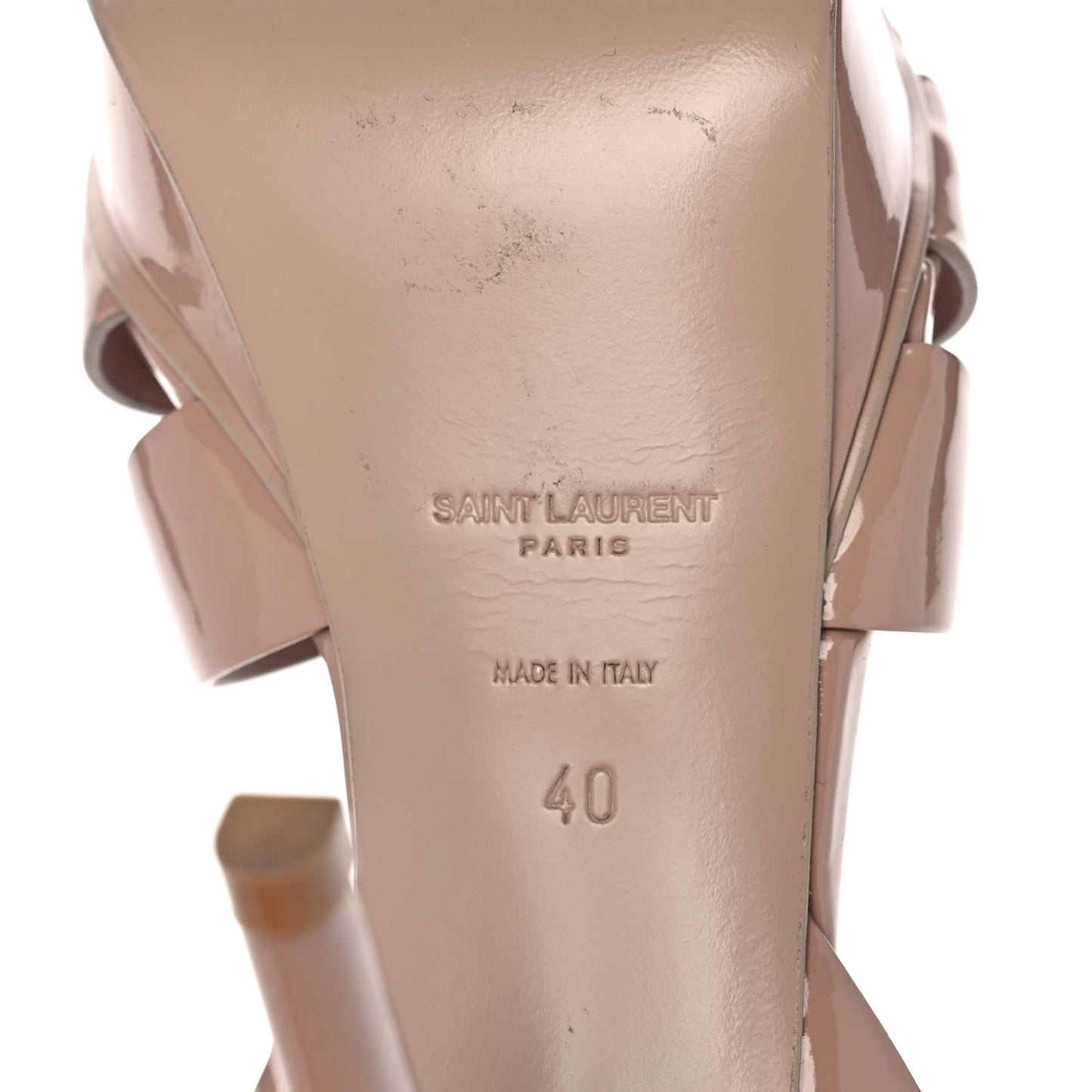 Patent Tribute 105 Platform Sandals 40 Nude Powder