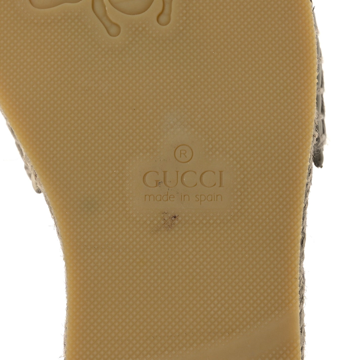 Canvas Damita GG Eyelet Espadrille Wedge Sandals 37 Ivory