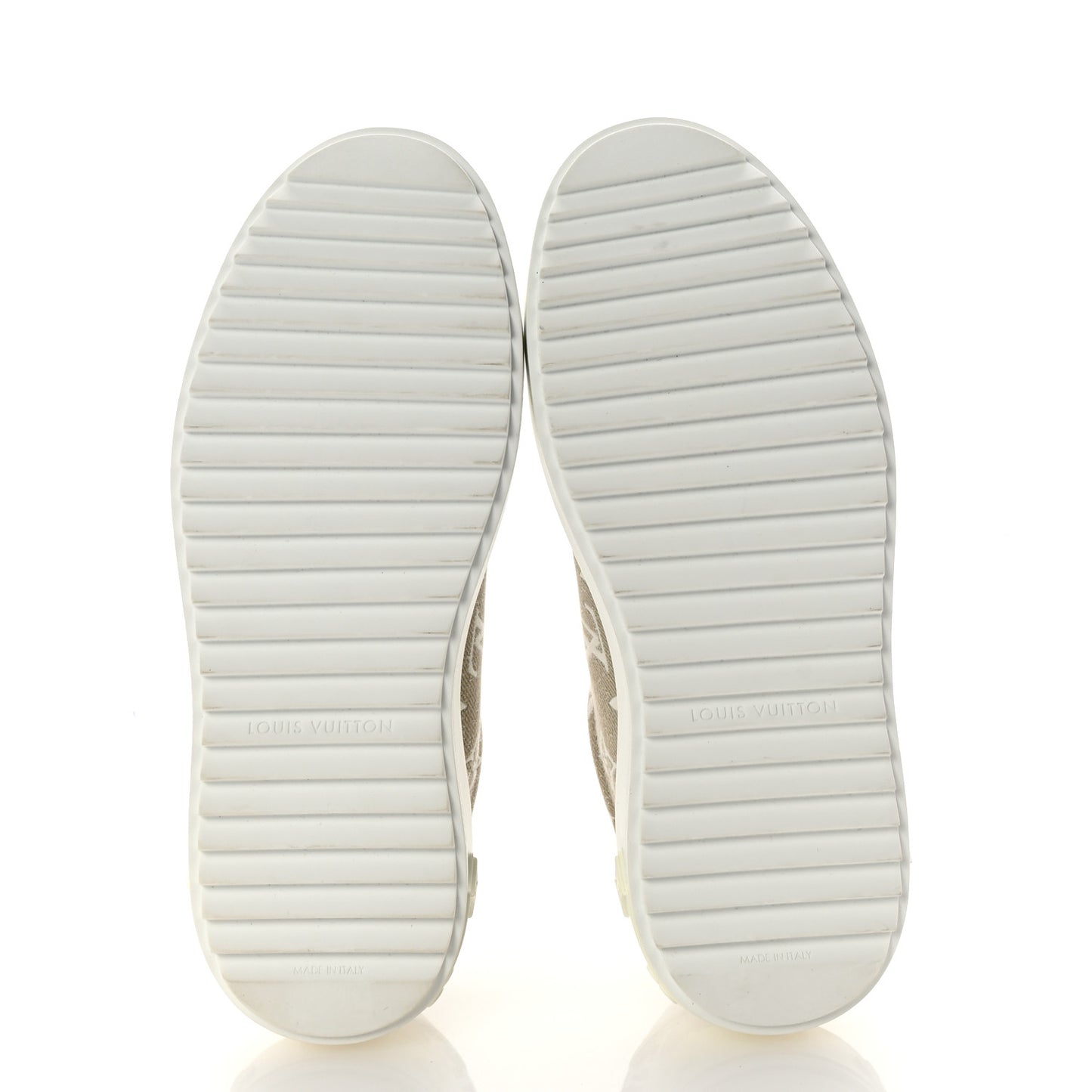 Denim Monogram Time Out Sneakers 36 Beige