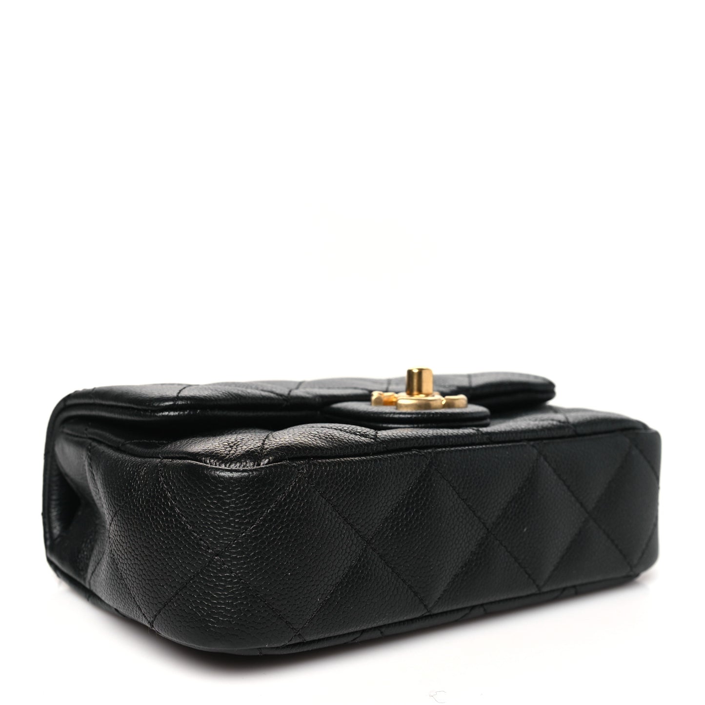 Caviar Quilted Mini Sweetheart Rectangular Flap Black
