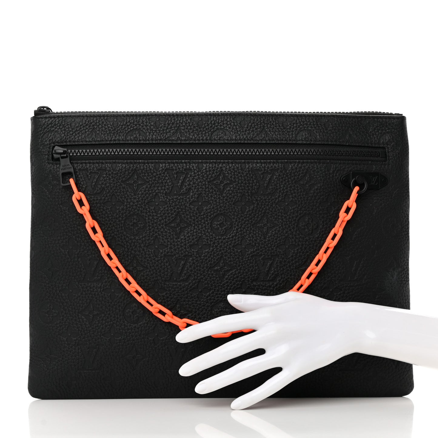 Taurillon Monogram Solar Ray A4 Pouch Black