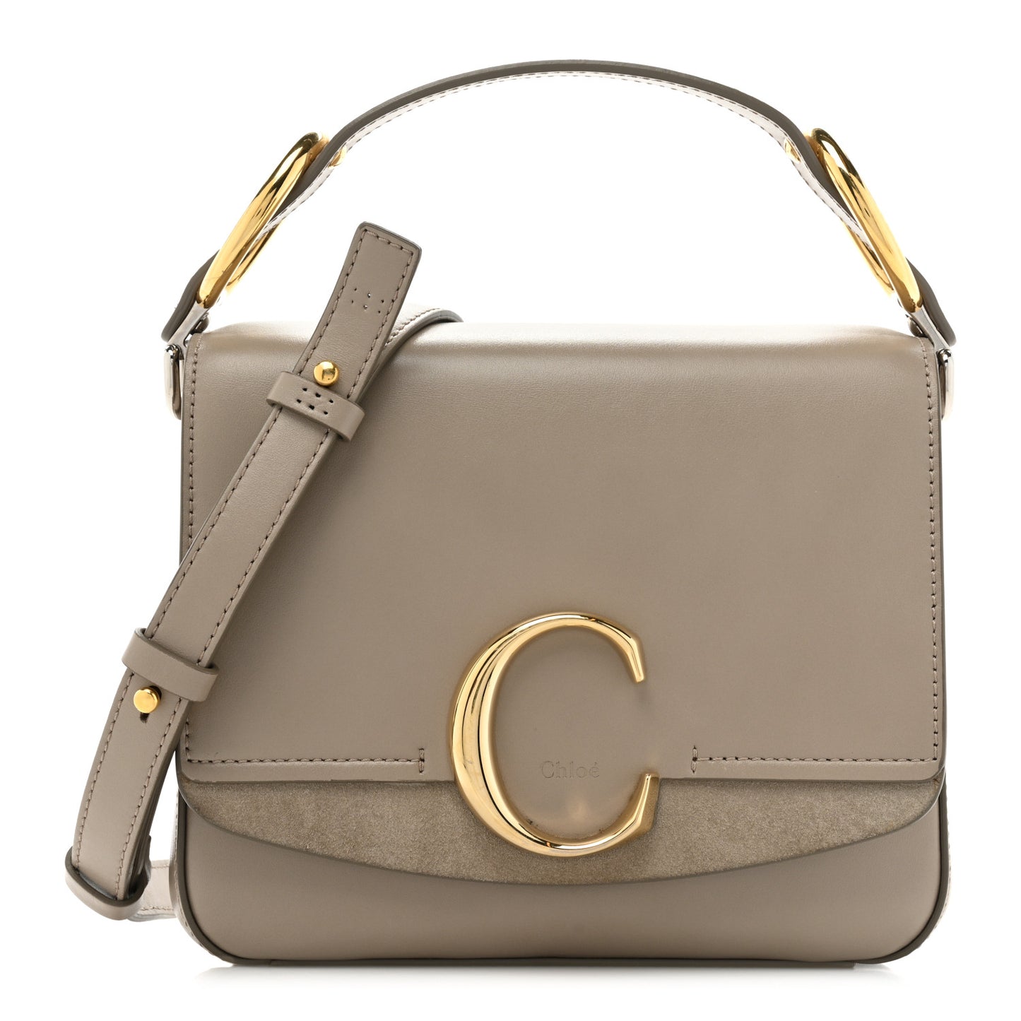 Calfskin Small C Double Carry Motty Grey