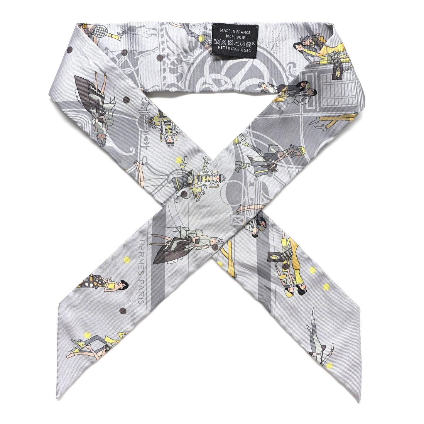 Silk Ex-Libris Les Parisie Twilly Gris Perle Jaune Soufre