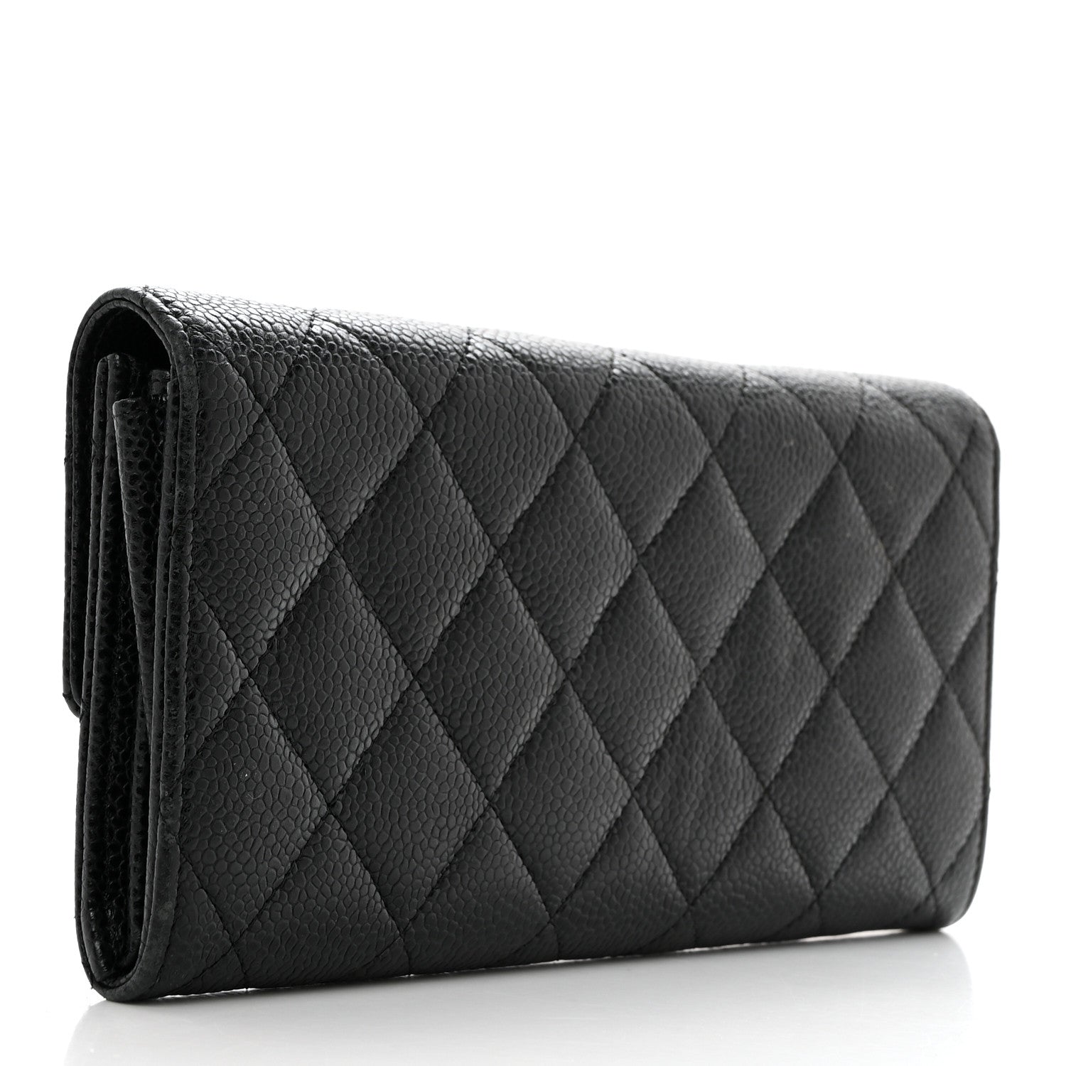 Chanel Caviar Quilted Large Gusset Flap Wallet Black 3 of 10