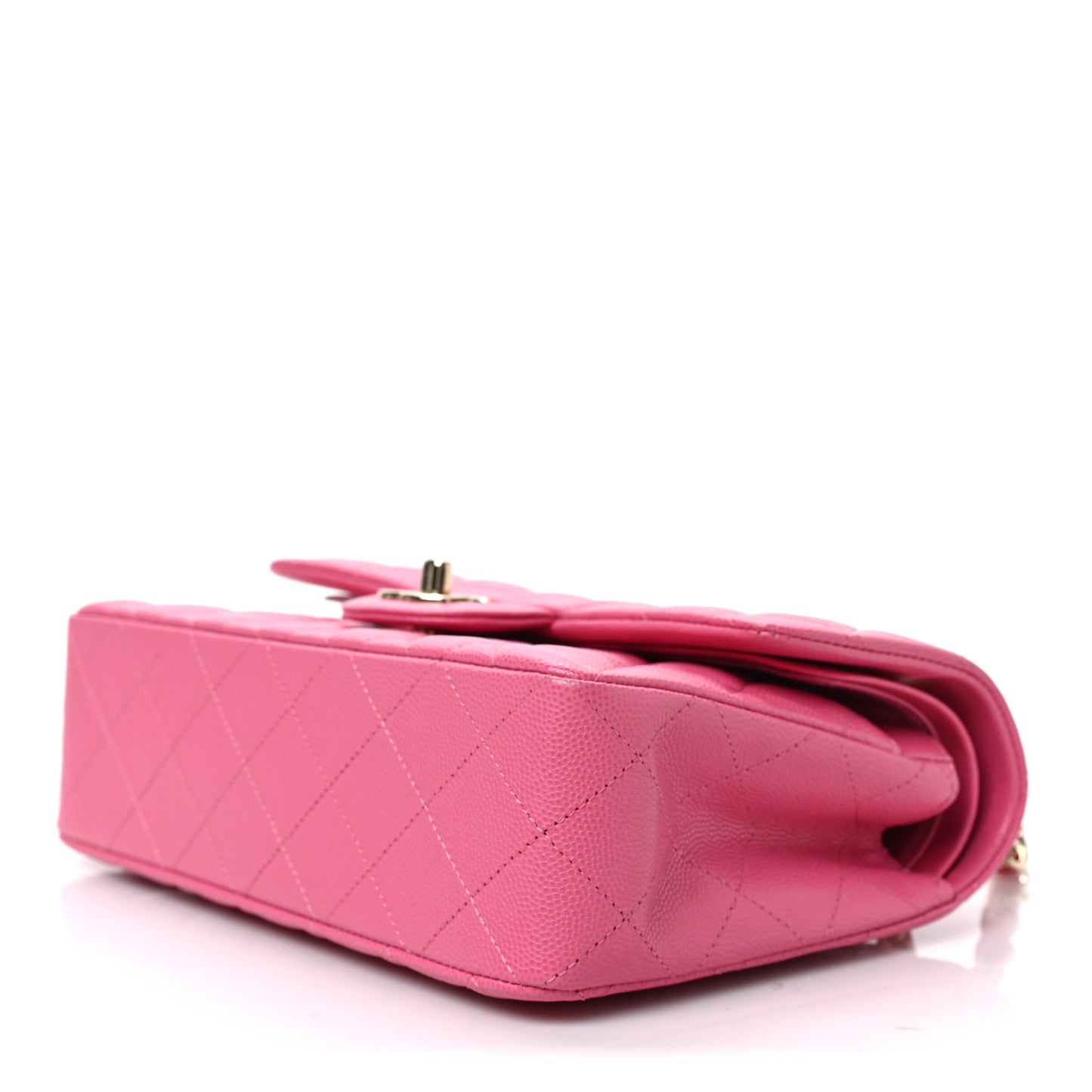 Caviar Quilted Small Double Flap Pink