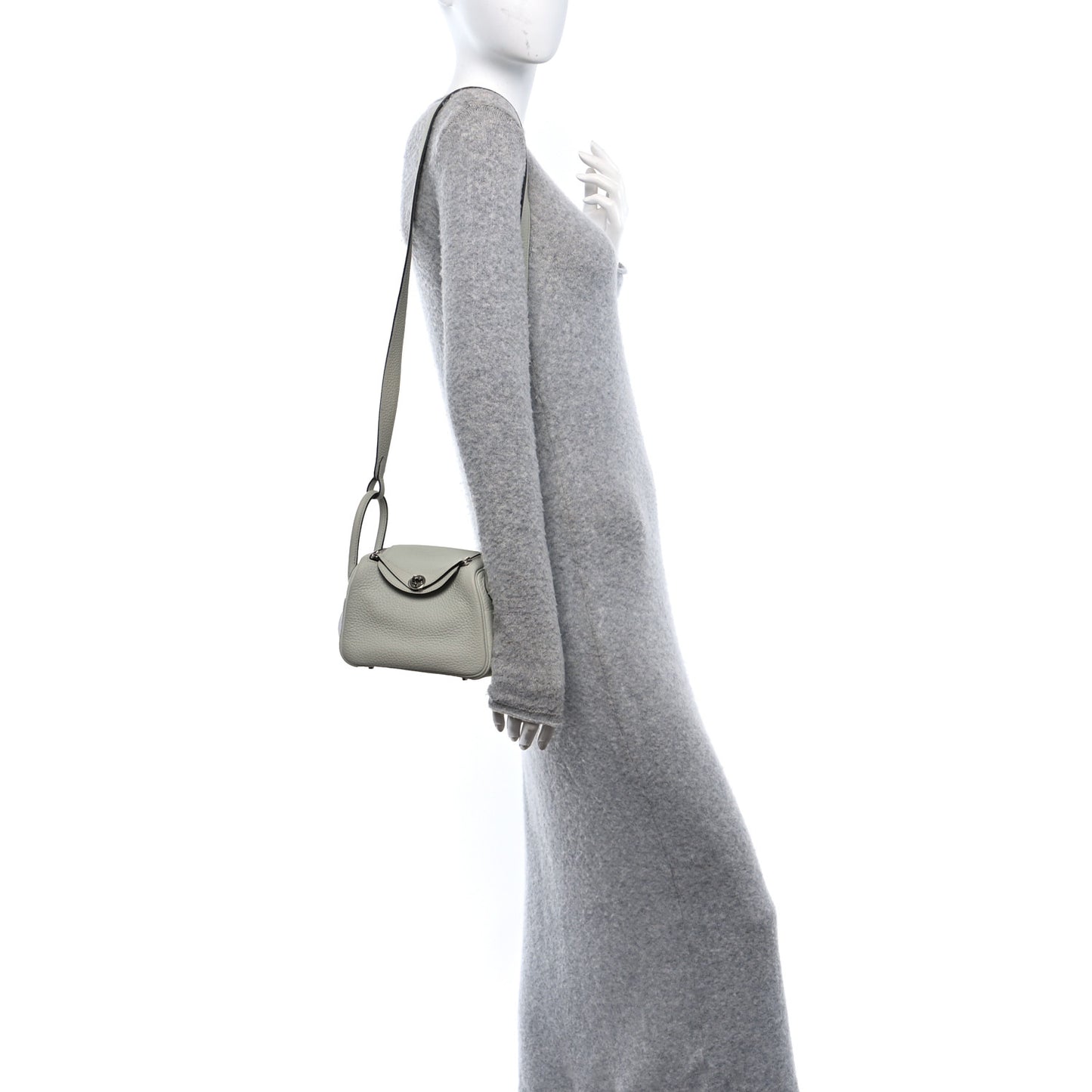 Taurillon Clemence Mini Lindy 20 Gris Neve