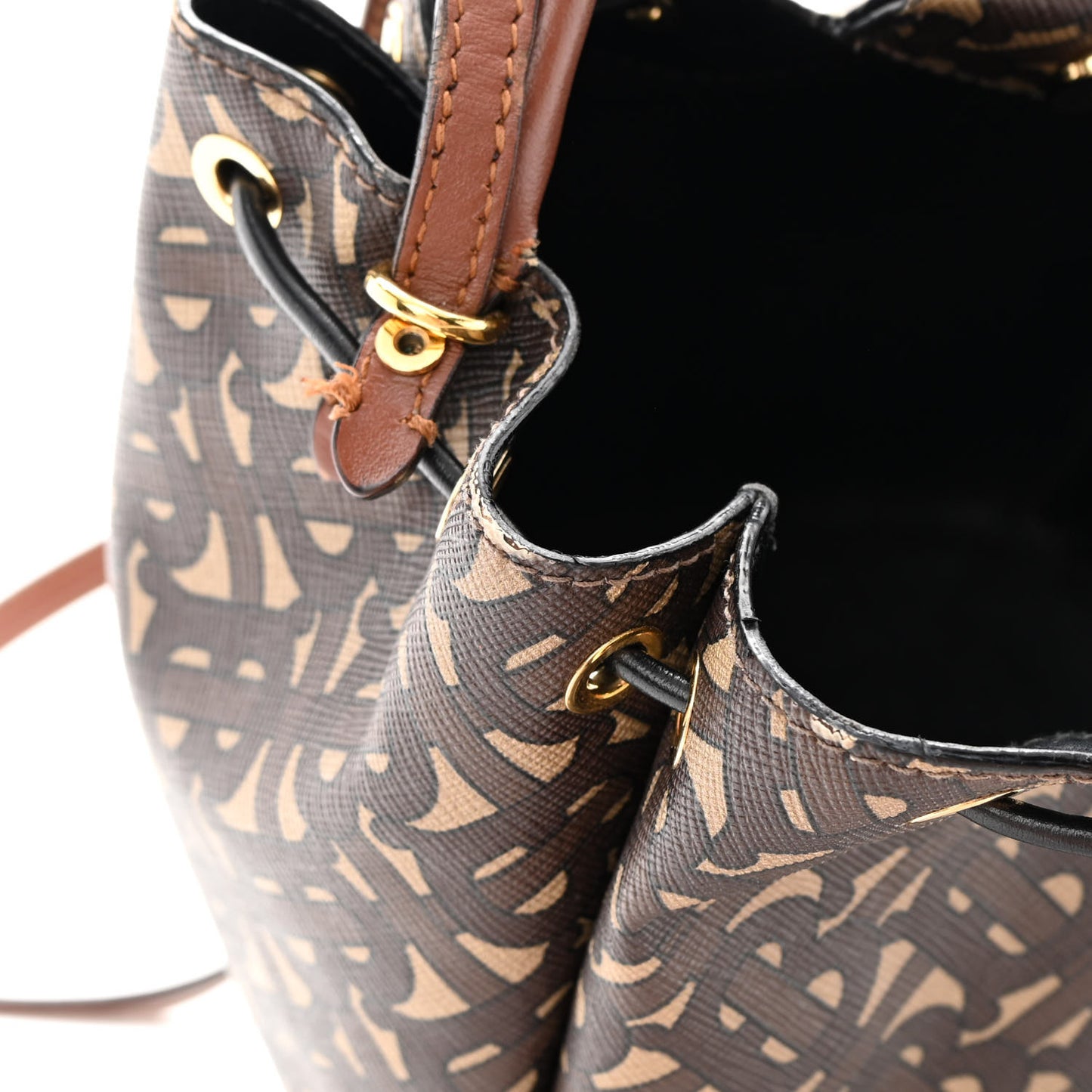 E-canvas Monogram TB Bucket Bag Bridle Brown