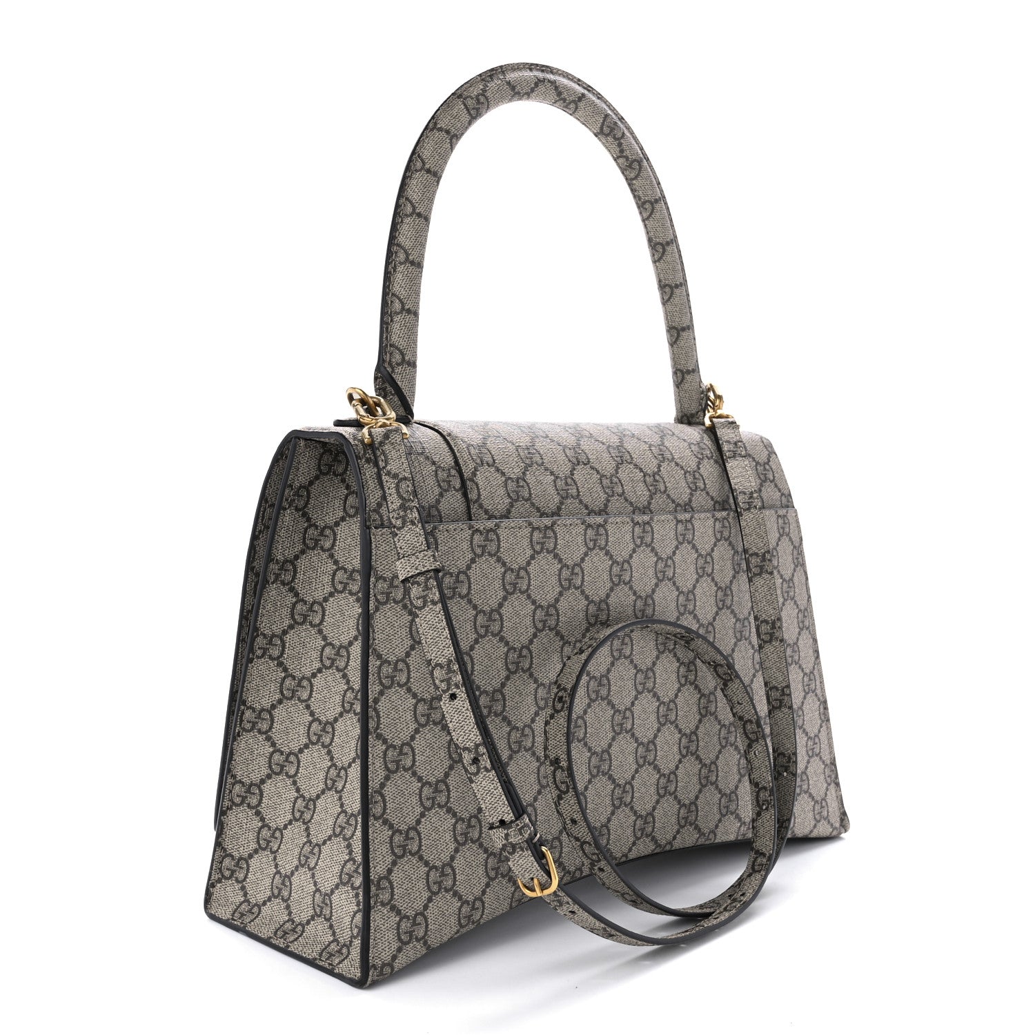 Balenciaga X GUCCI GG Supreme Monogram Medium Hourglass Top Handle Bag Beige Ebony 3 of 10