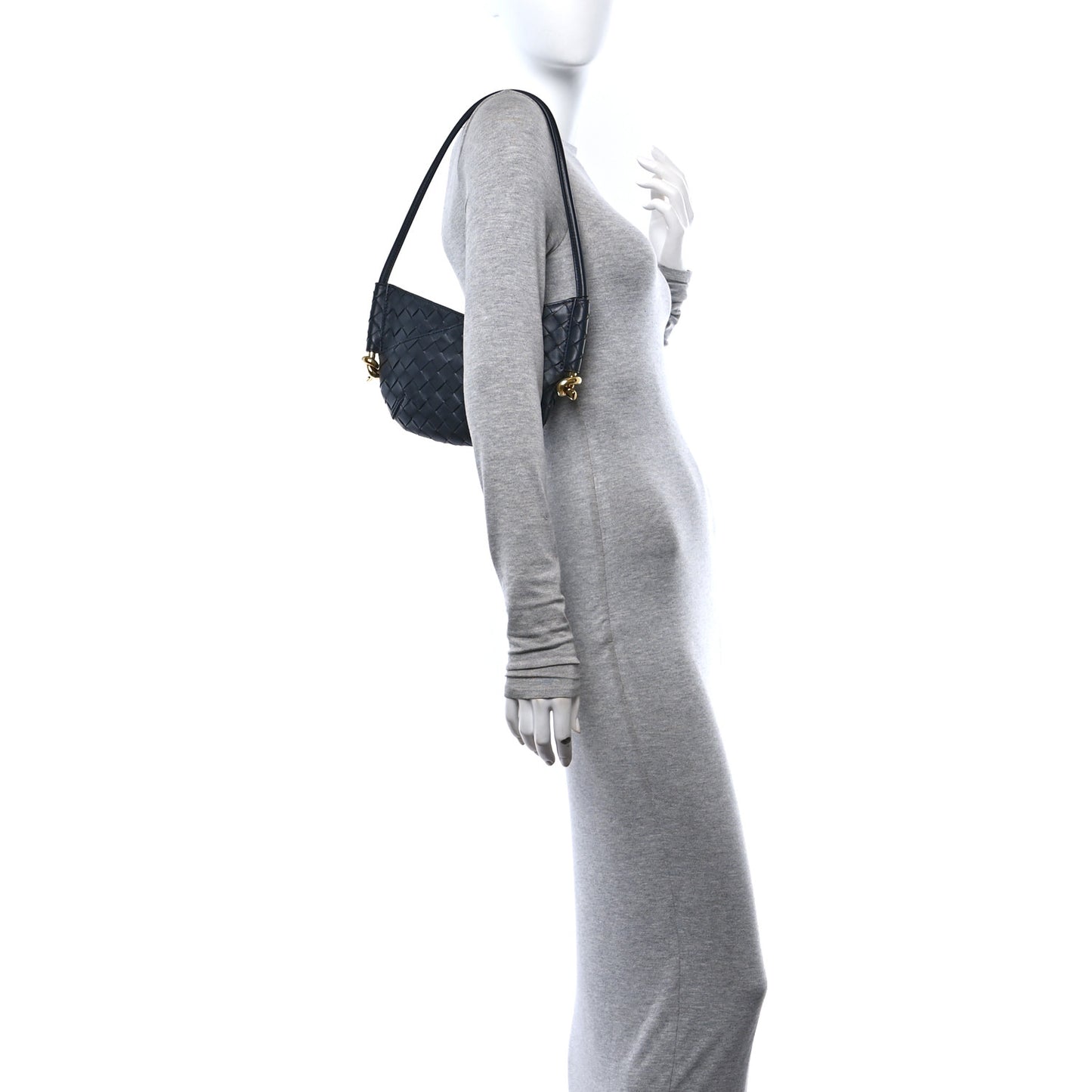 Nappa Intrecciato Mini Solstice Shoulder Bag Black