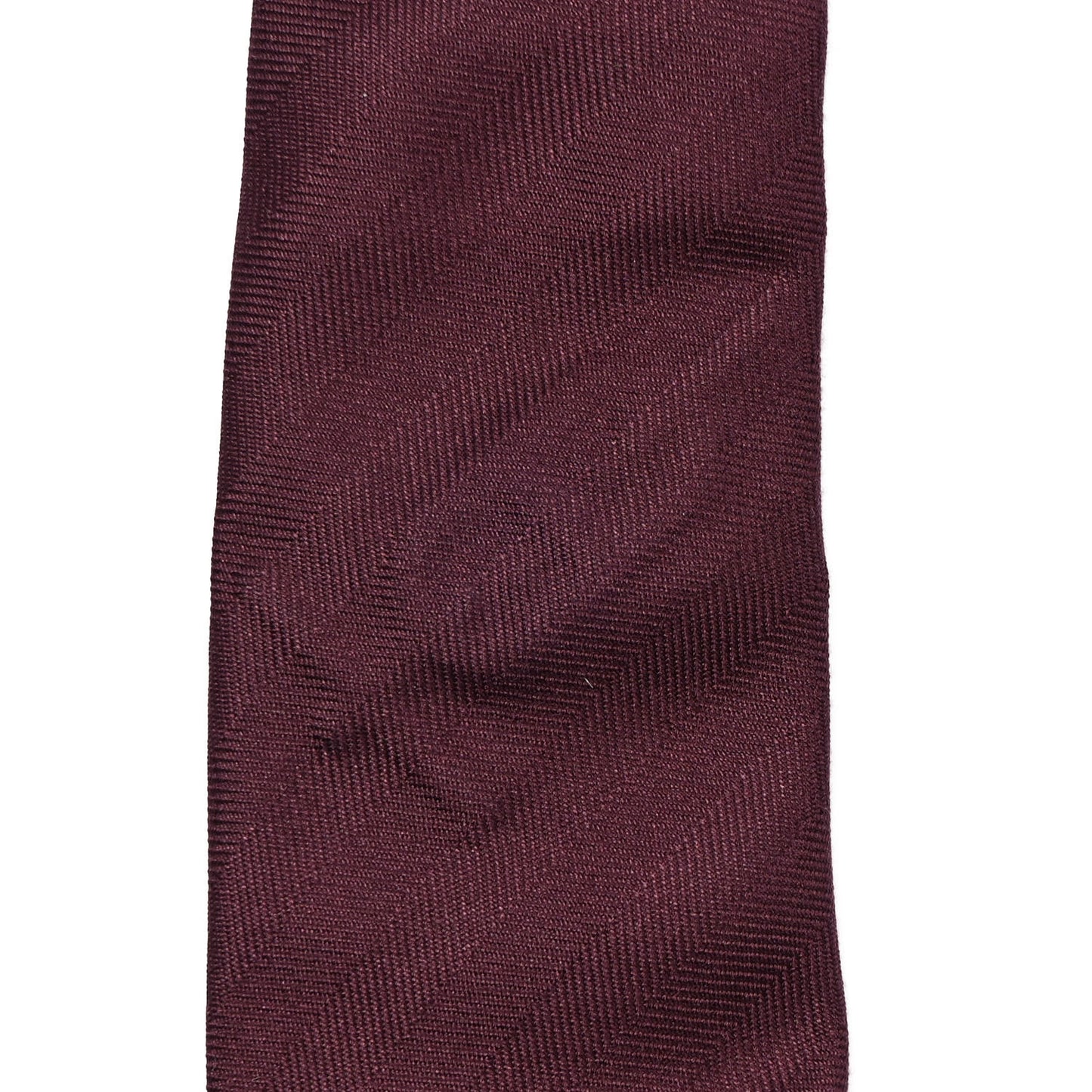 Silk Chevron Embossed Mens Overboard Neck Tie Prune