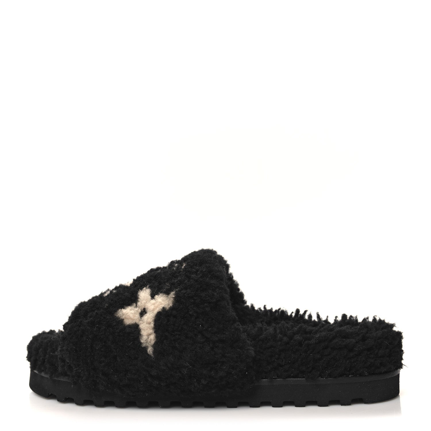Louis Vuitton Shearling Monogram Giant Paseo Flat Comfort Mule 38 Black 1 of 9
