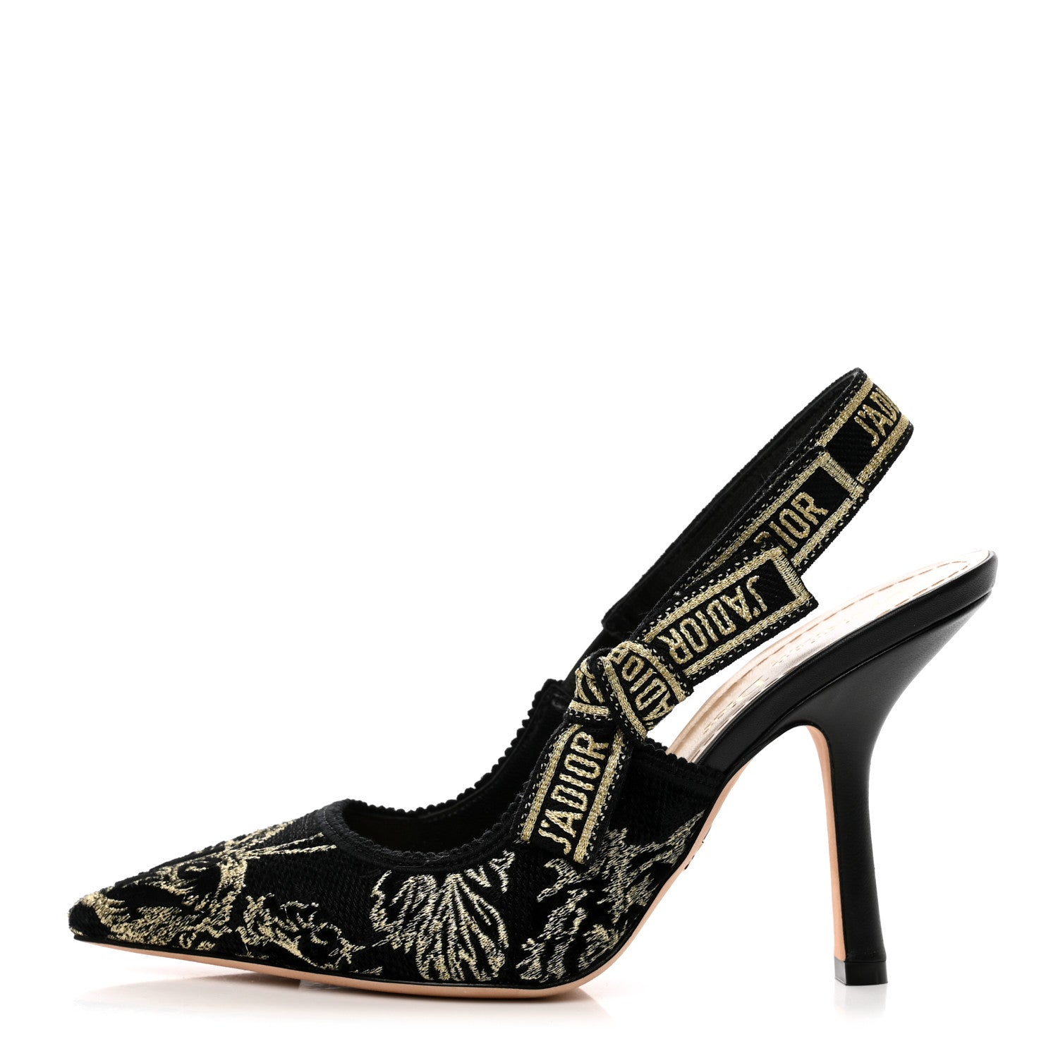 Christian Dior Lurex Ribbon Embroidered J'Adior Slingback 100mm